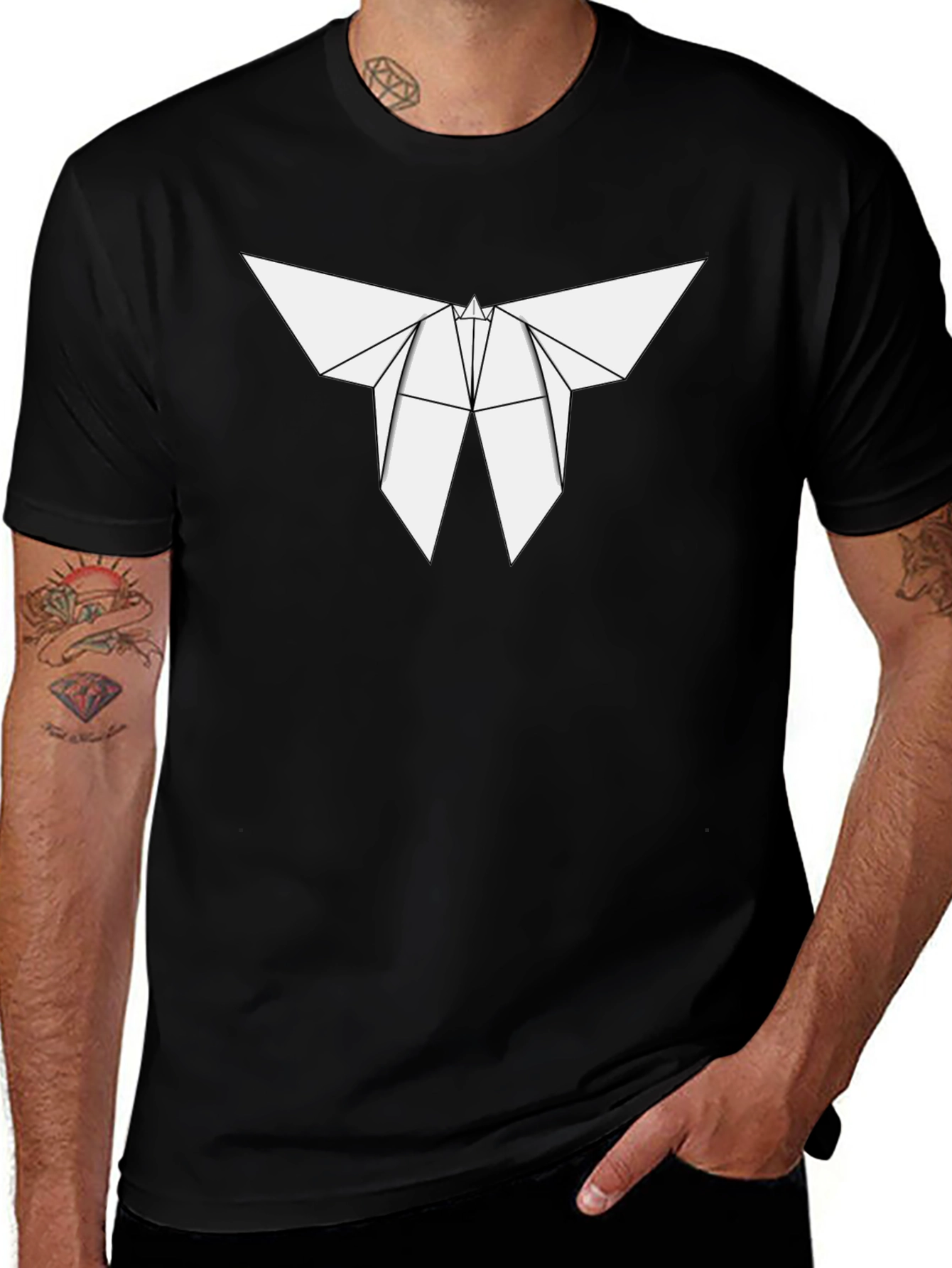 Origami Butterfly Graphic Tee - Modern Style