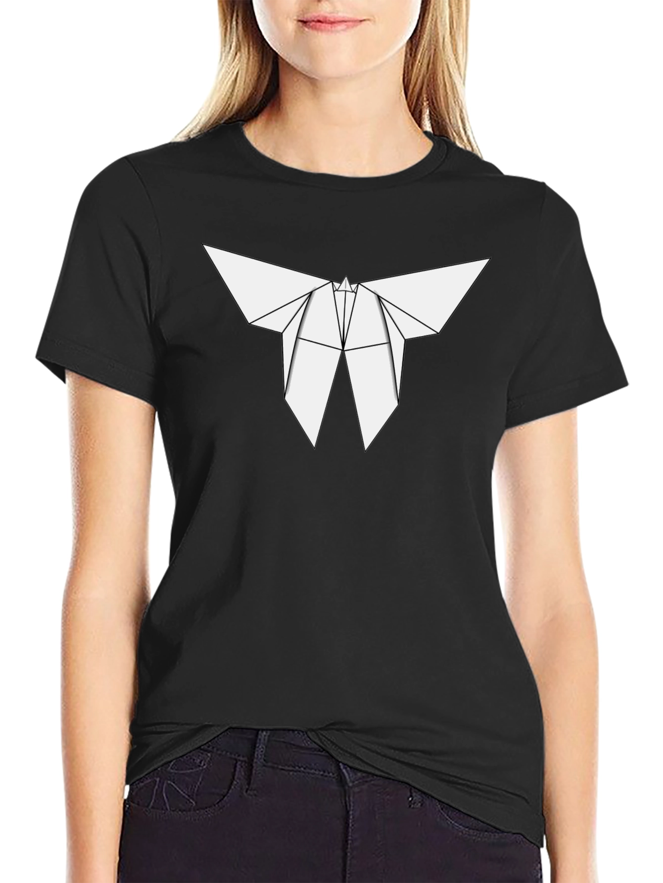 Origami Butterfly Graphic Tee - Modern Style