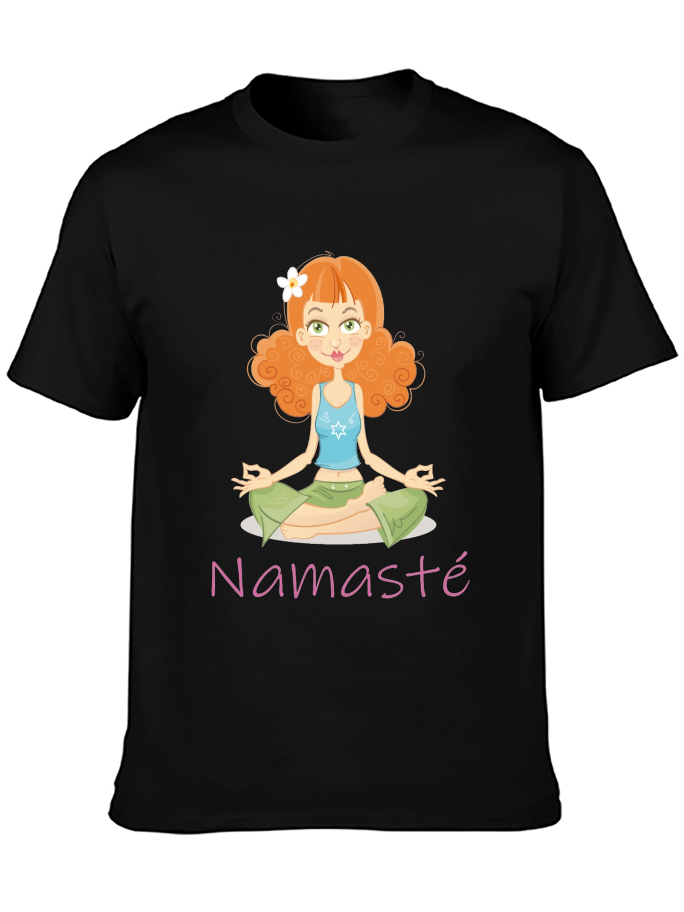 Namaste Cartoon Girl Yoga T-Shirt