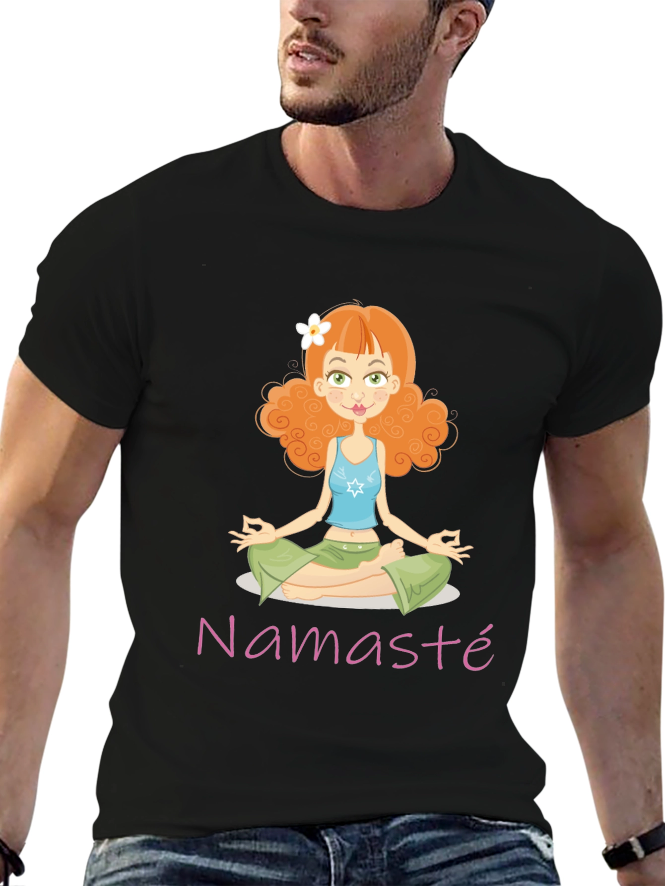 Namaste Cartoon Girl Yoga T-Shirt