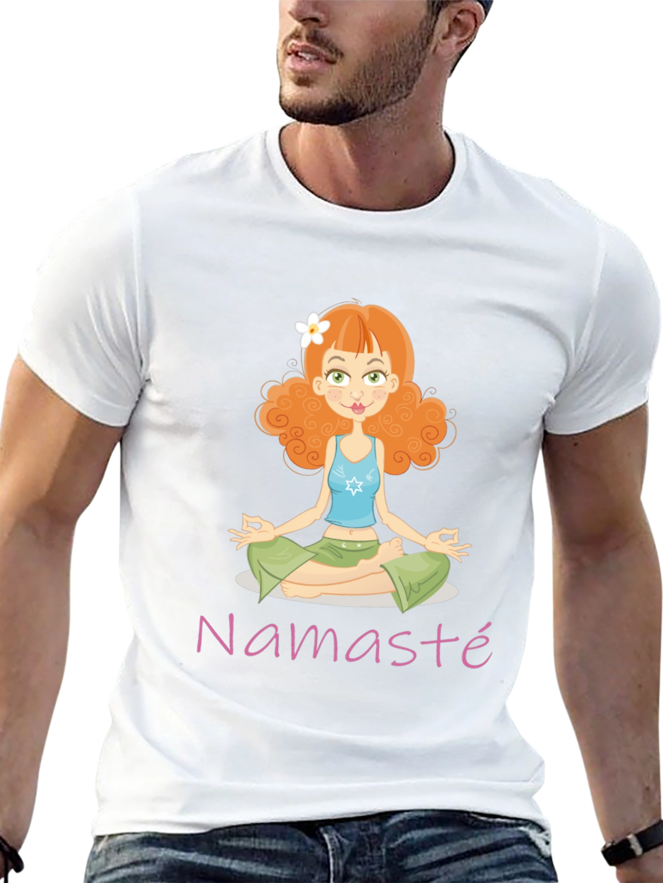 Namaste Cartoon Girl Yoga T-Shirt