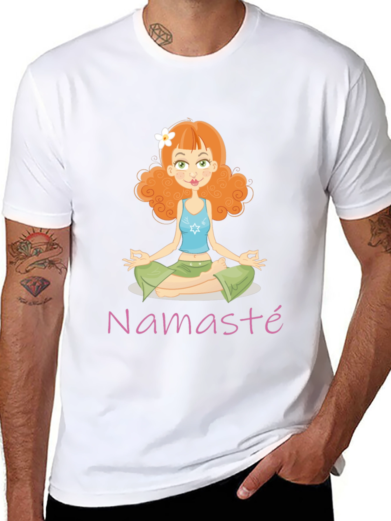 Namaste Cartoon Girl Yoga T-Shirt