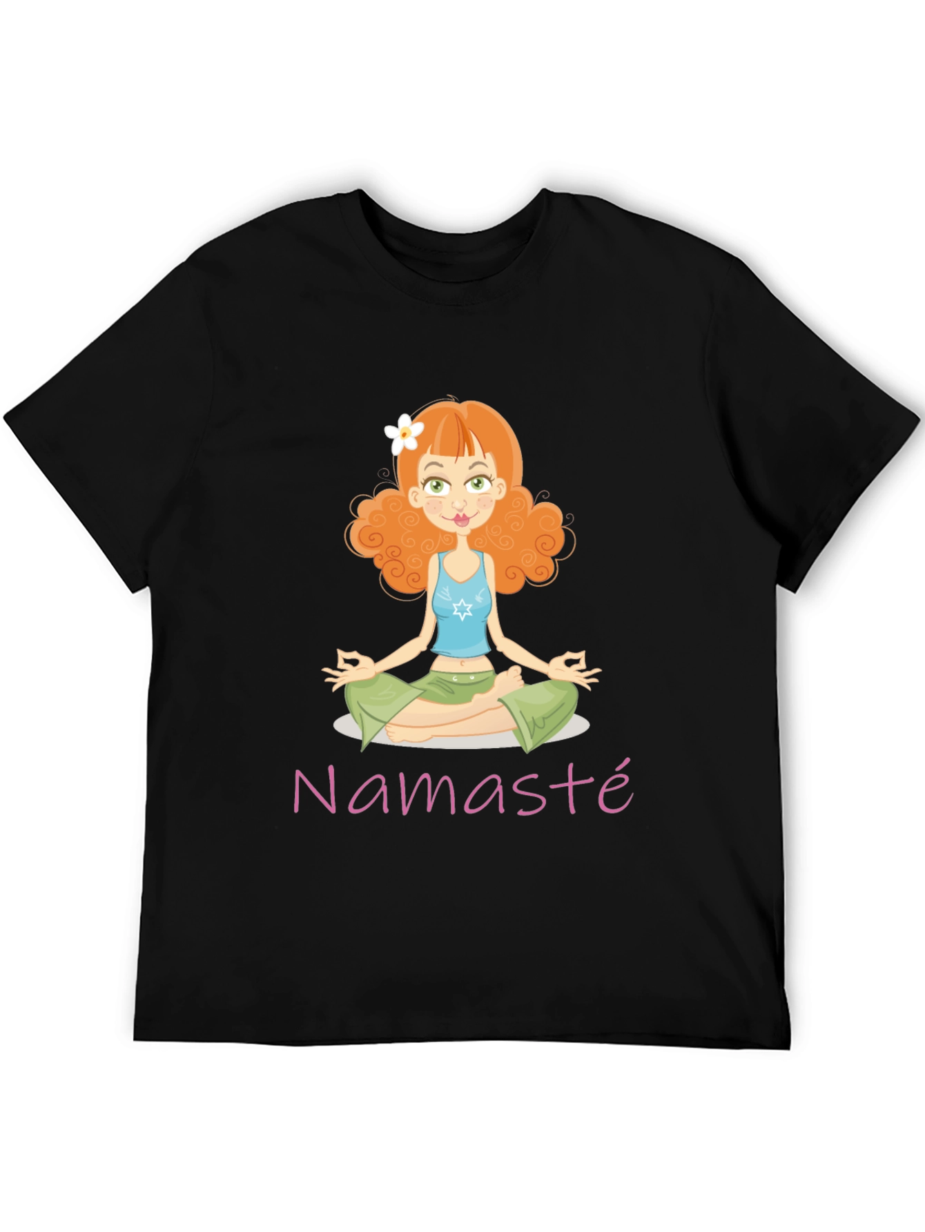 Namaste Cartoon Girl Yoga T-Shirt