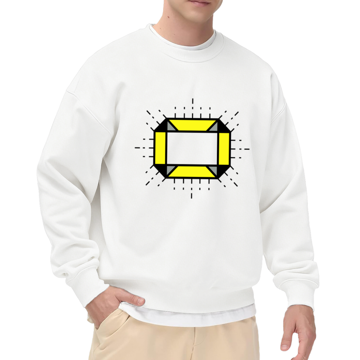 Geometric Octagon Frame Design - Crewneck Sweatshirt | Geometric, Modern, Abstract Gift