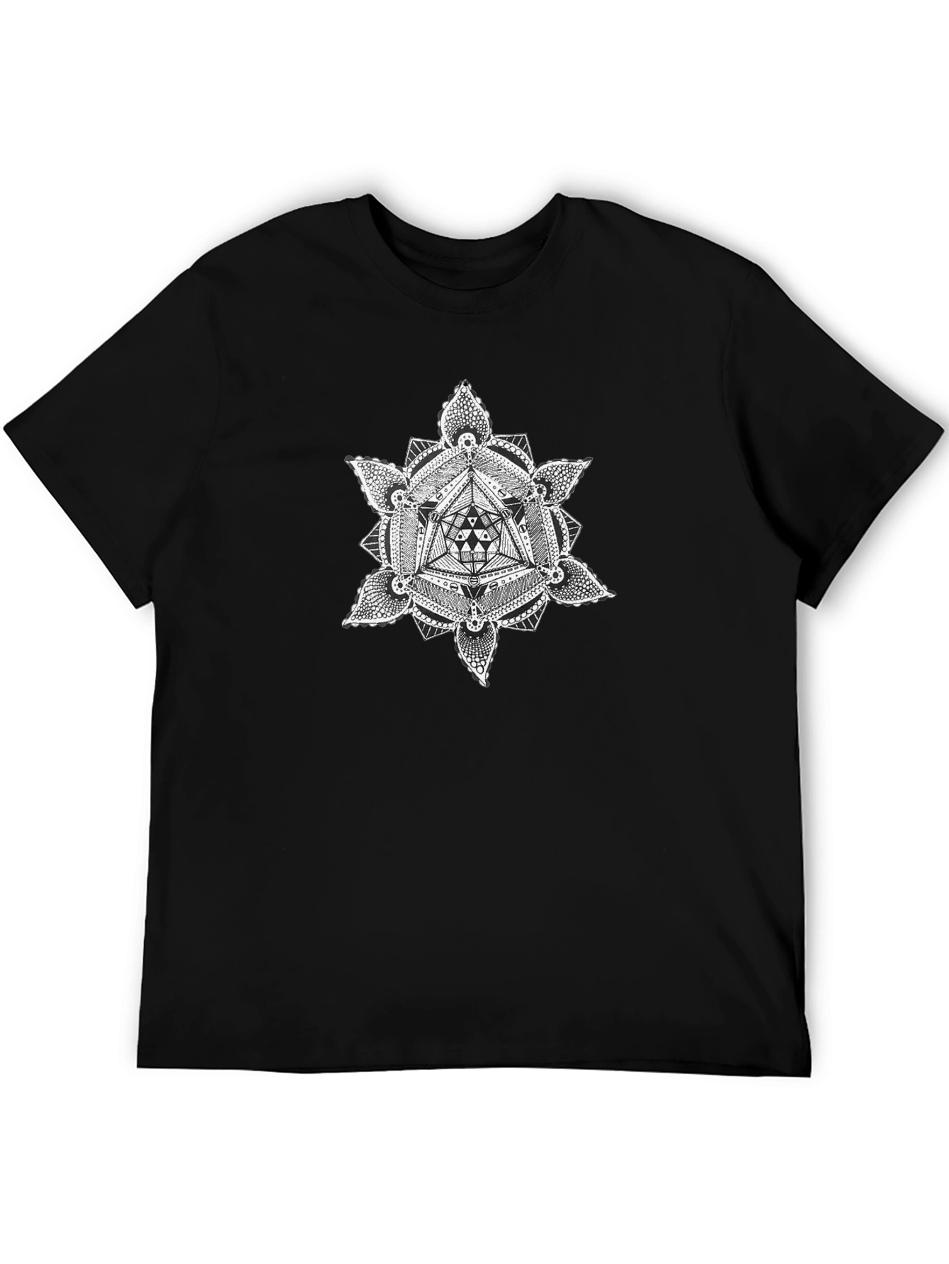Geometric Mandala Black T-Shirt