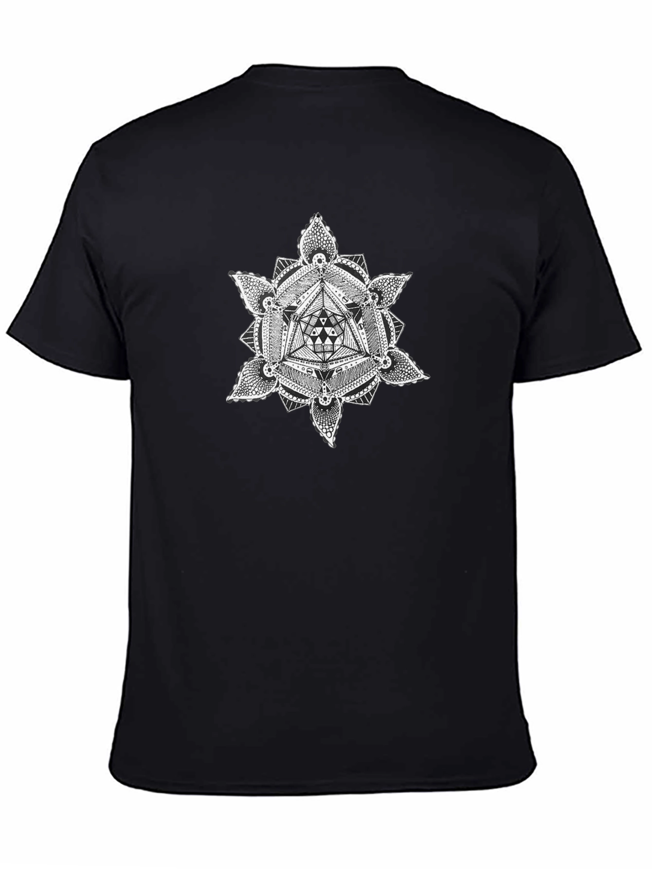 Geometric Mandala Black T-Shirt