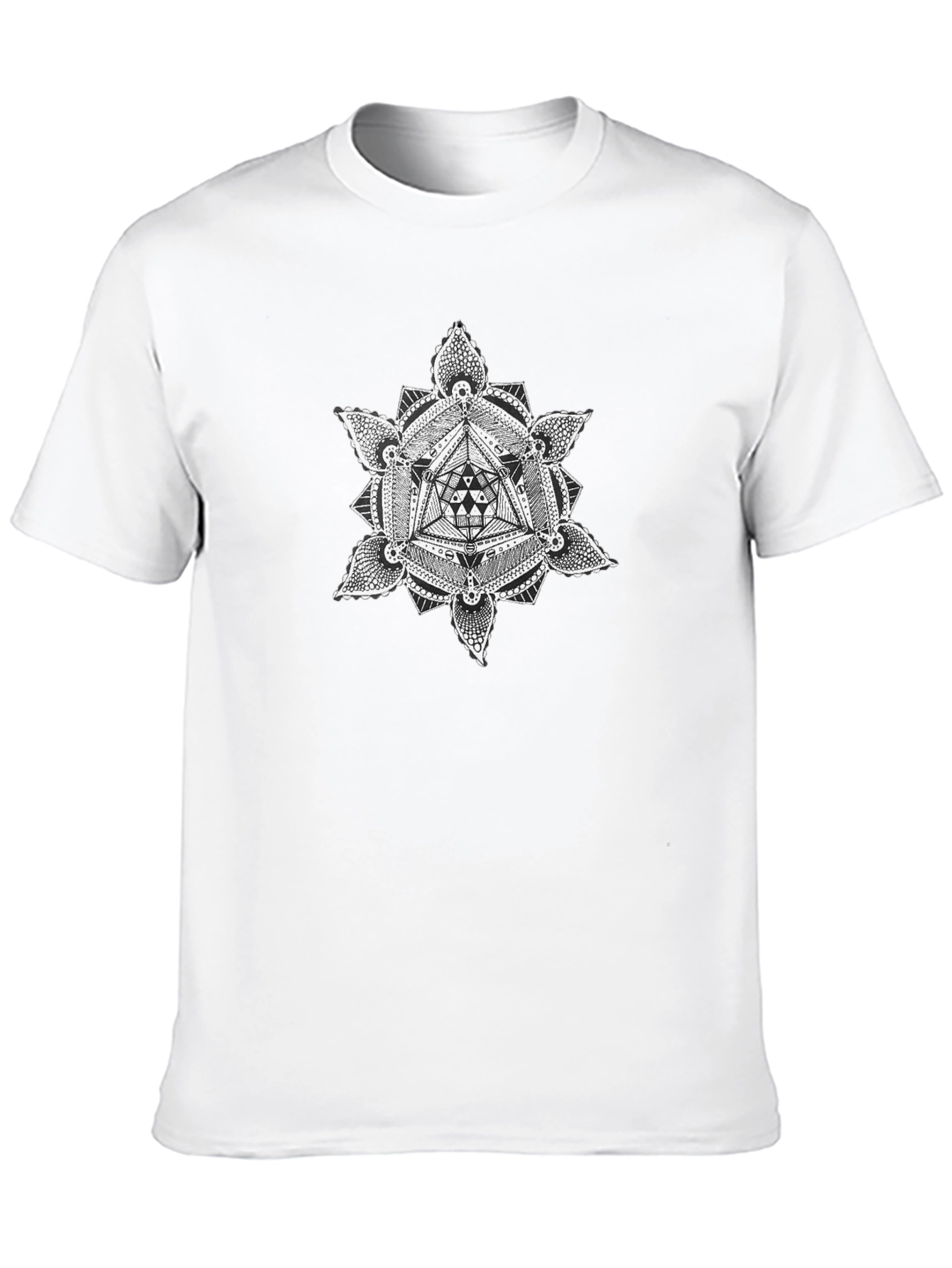 Geometric Mandala Black T-Shirt