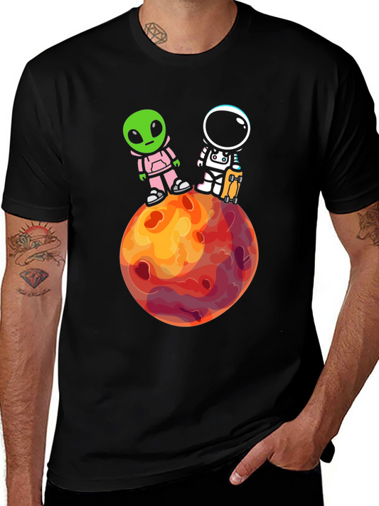 Alien & Astronaut Graphic Tee - Space Adventure