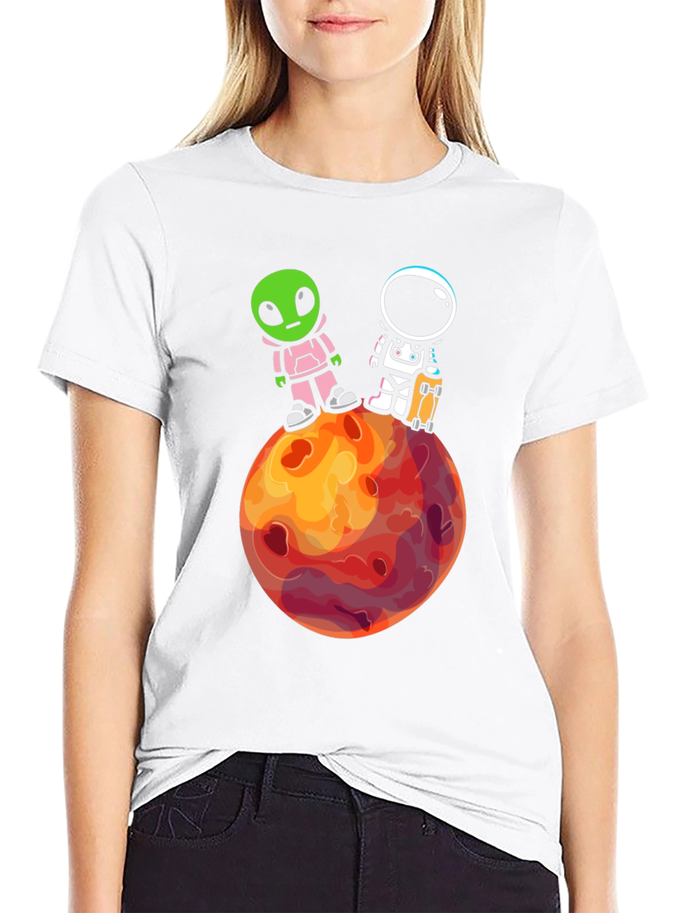 Alien & Astronaut Graphic Tee - Space Adventure