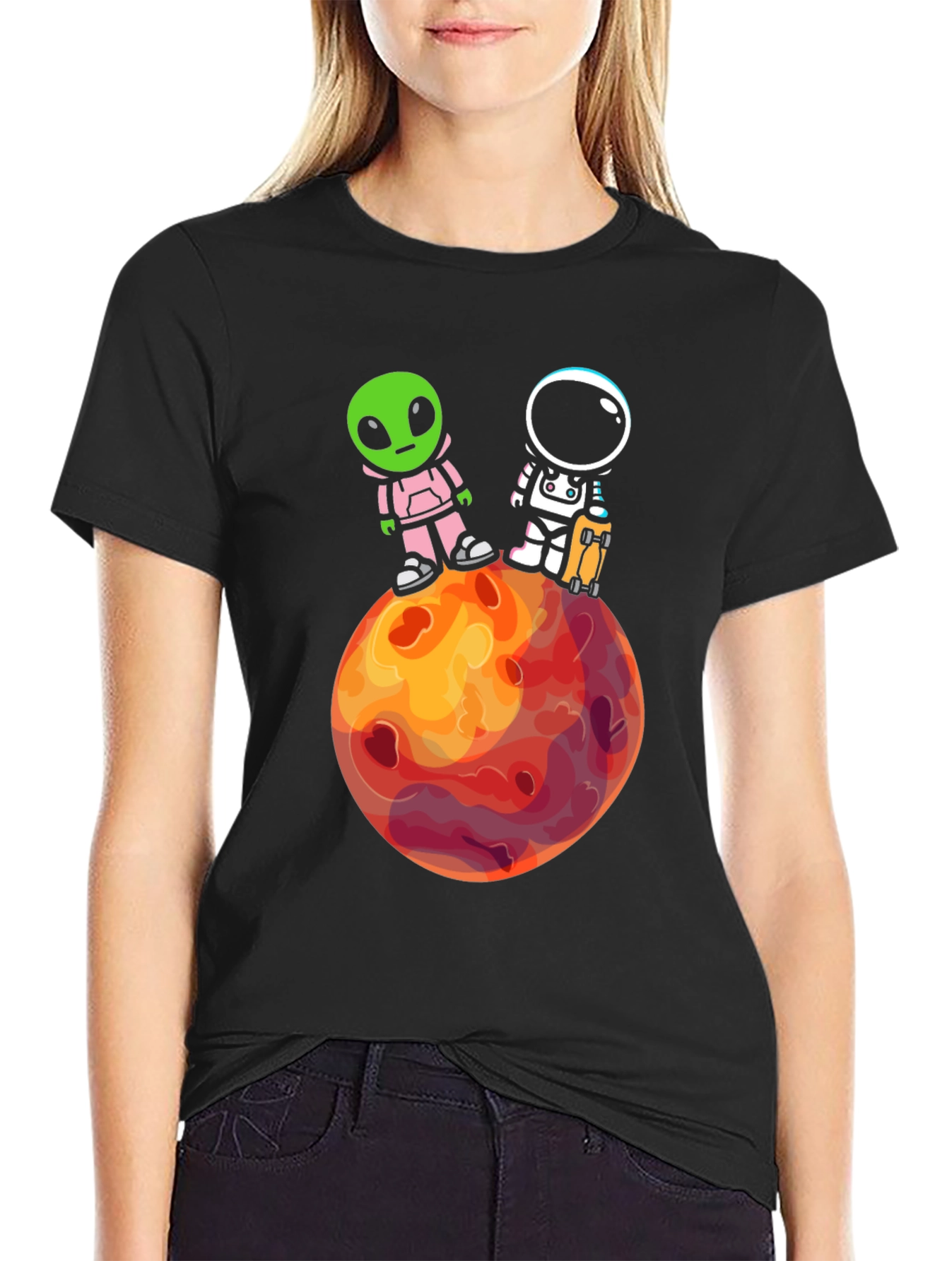 Alien & Astronaut Graphic Tee - Space Adventure