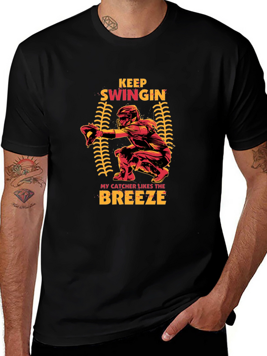 Keep Swingin Baseball Catcher T-Shirt
