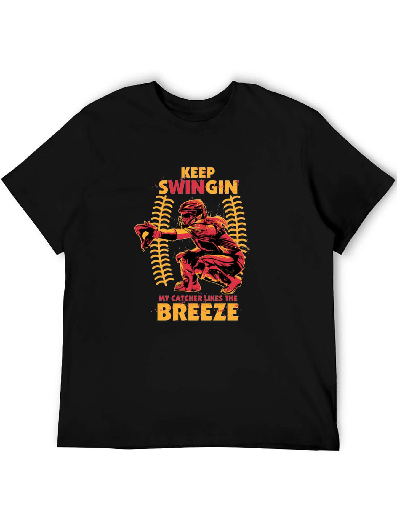 Keep Swingin Baseball Catcher T-Shirt