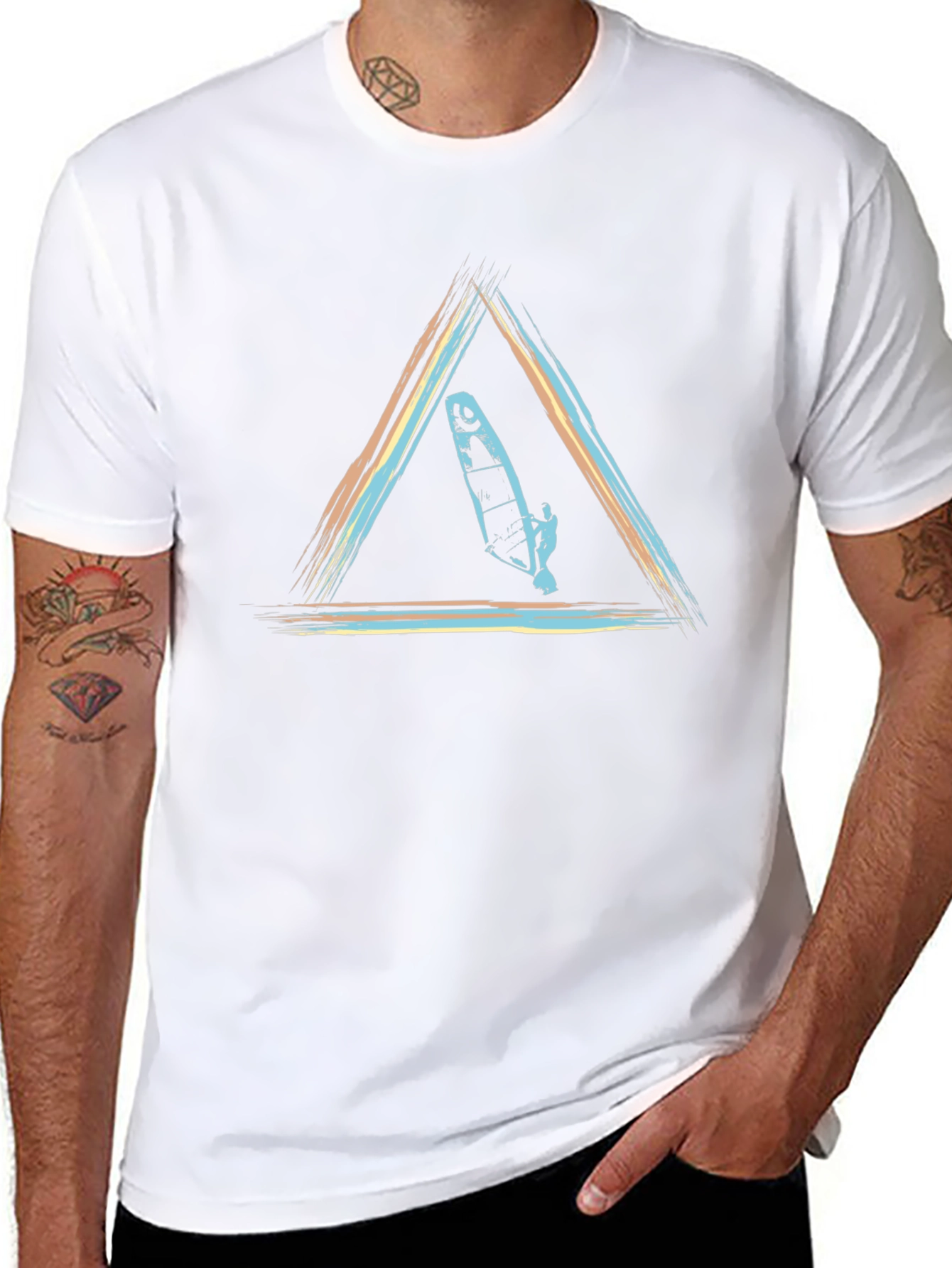 Windsurf Triangle Graphic T-Shirt - Black