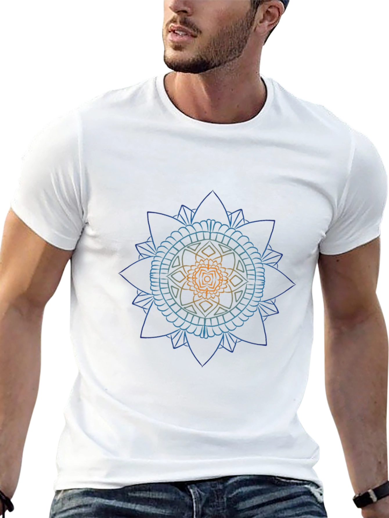Mandala Graphic Print Tee - Black