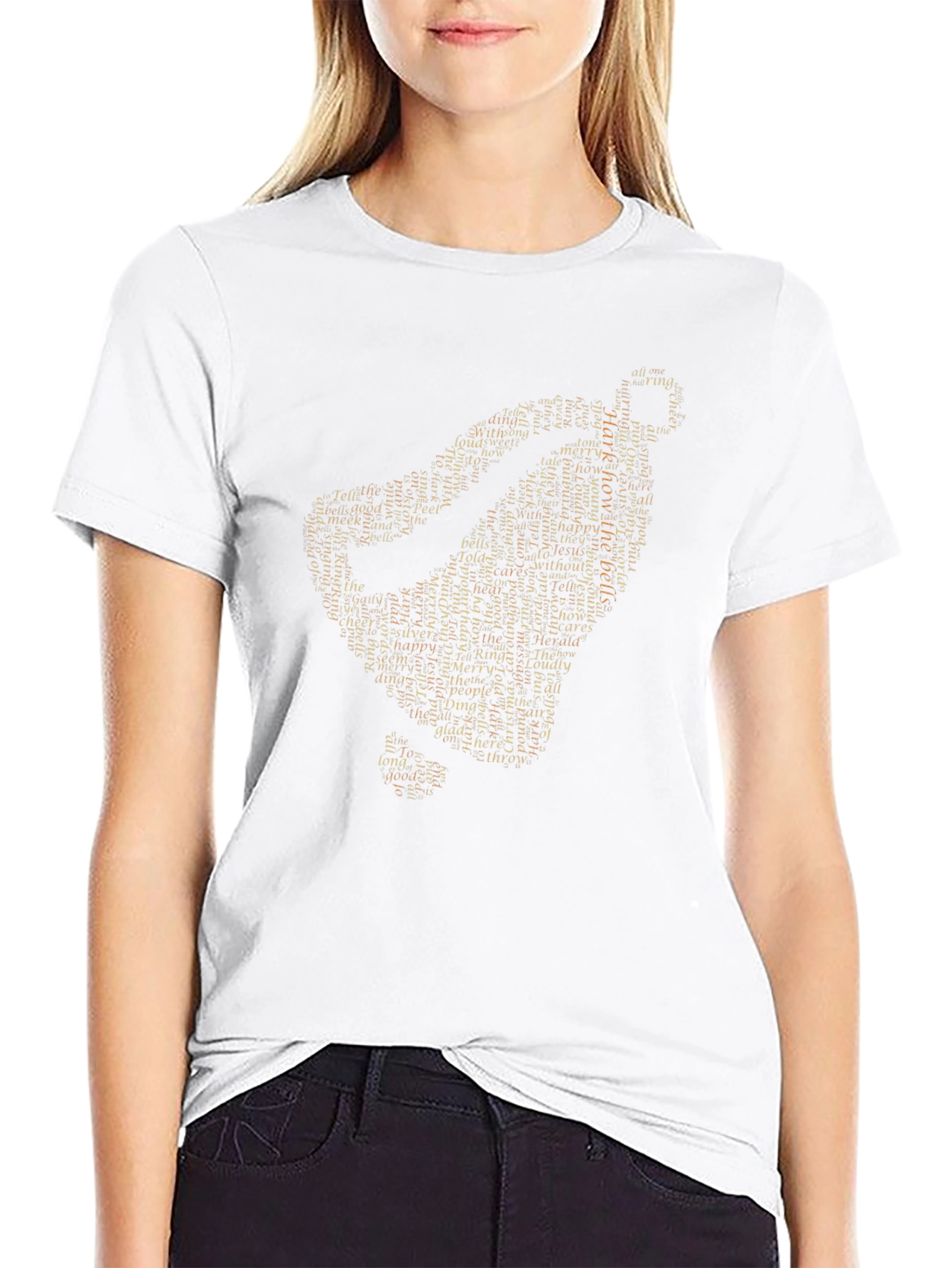 Bells Text Art T-Shirt - Soft Cotton Blend