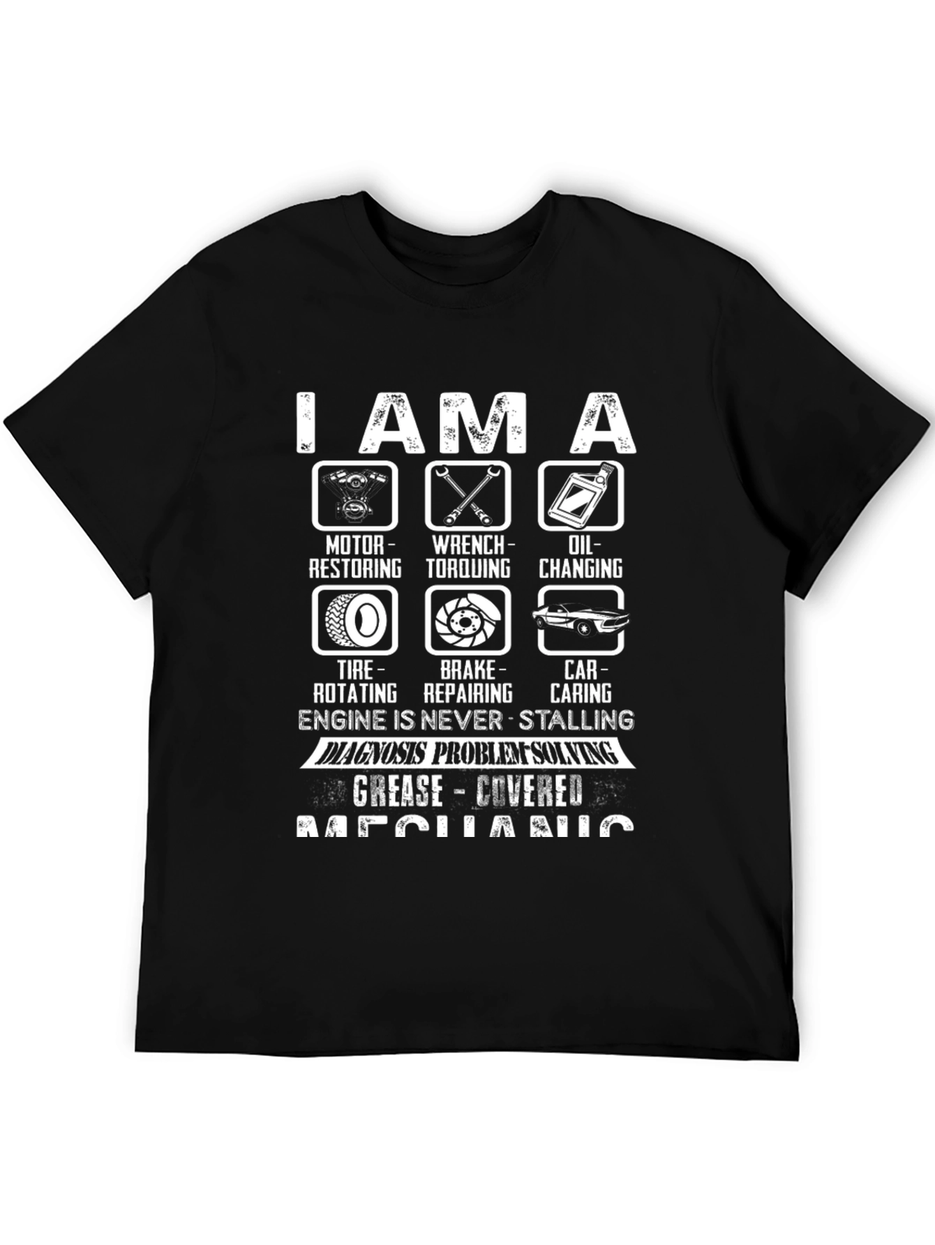 Mechanic T-Shirt: Motor Wrench Tire Brake Car