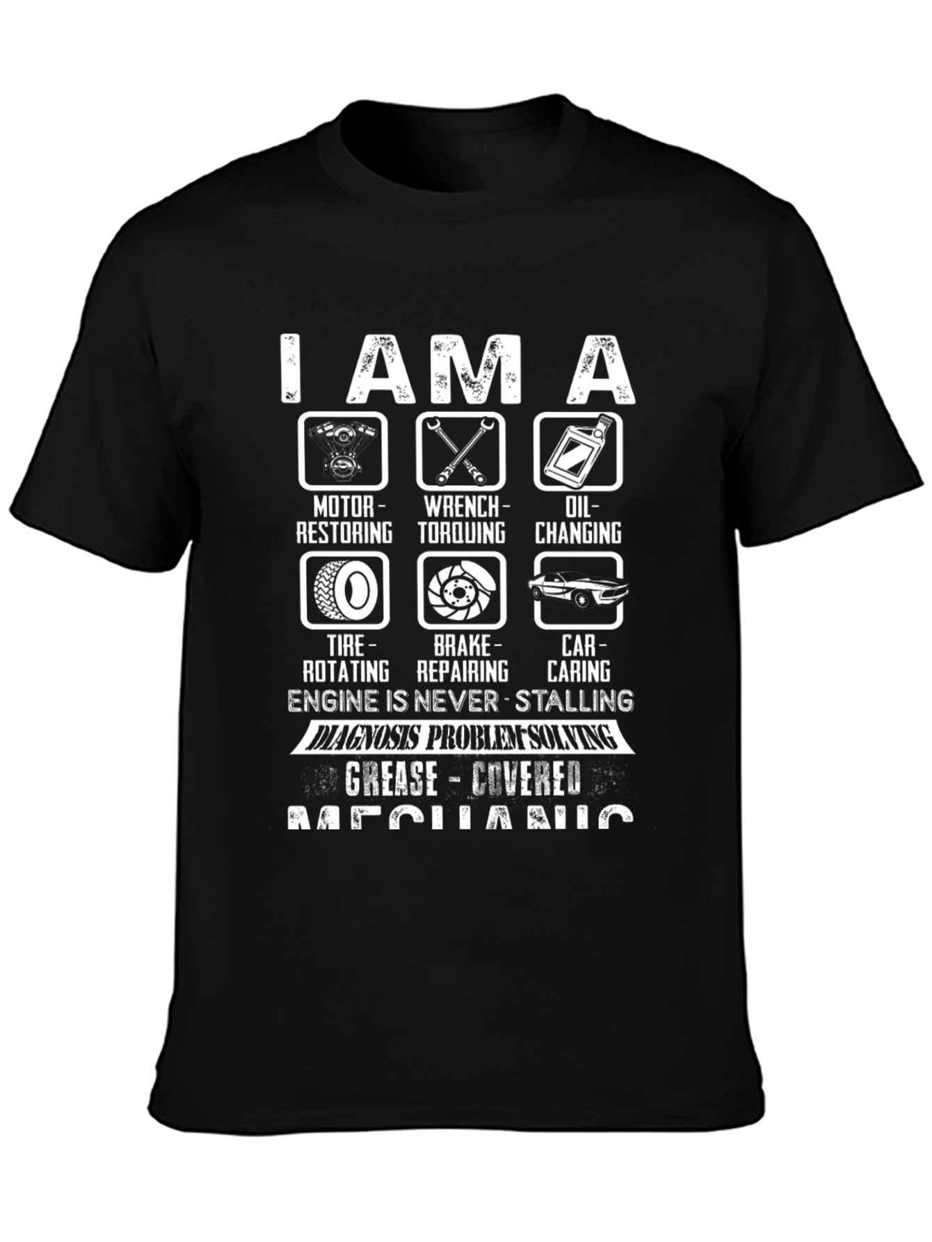 Mechanic T-Shirt: Motor Wrench Tire Brake Car