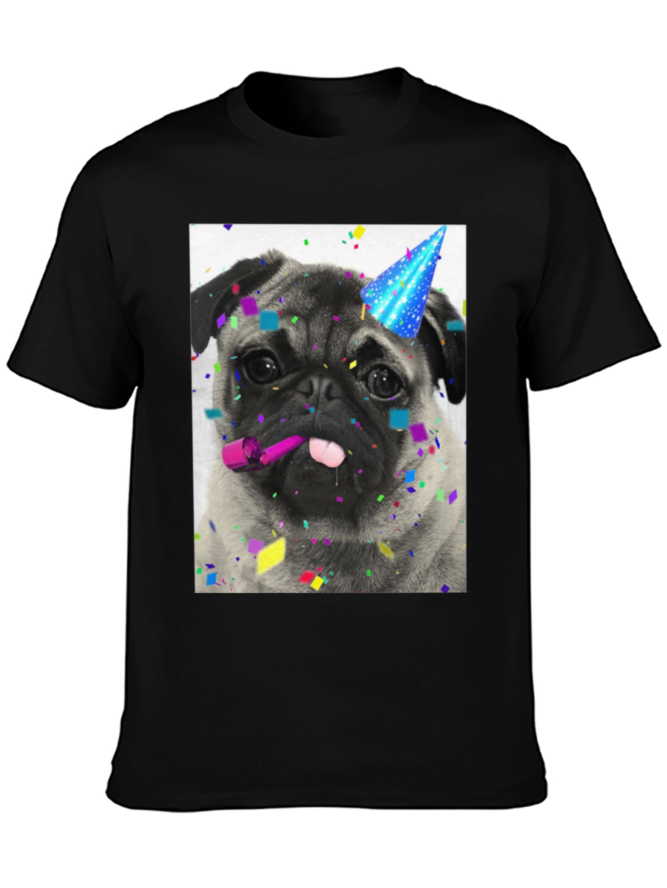Pug Party T-Shirt: Festive Dog Graphic Tee