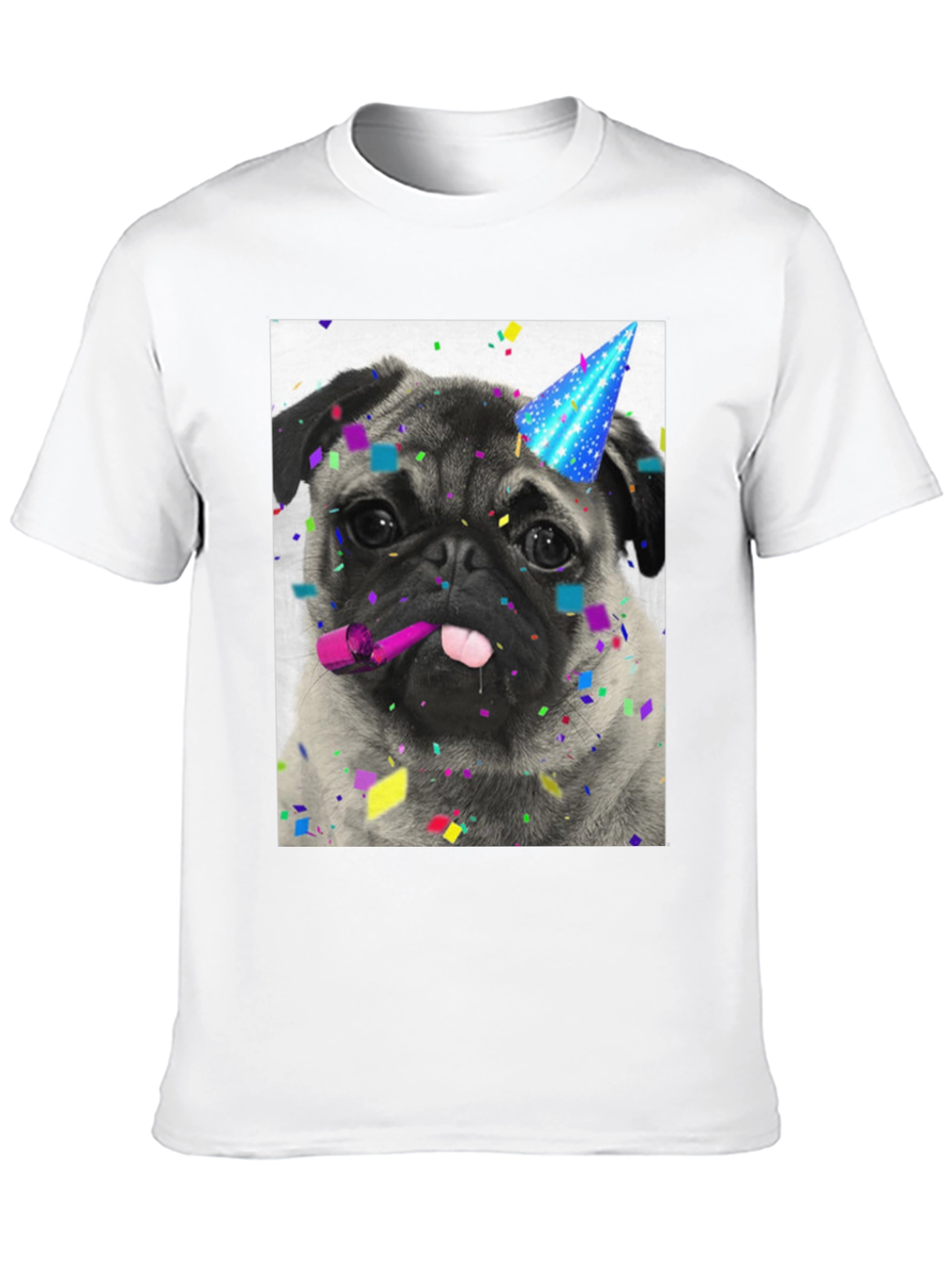Pug Party T-Shirt: Festive Dog Graphic Tee