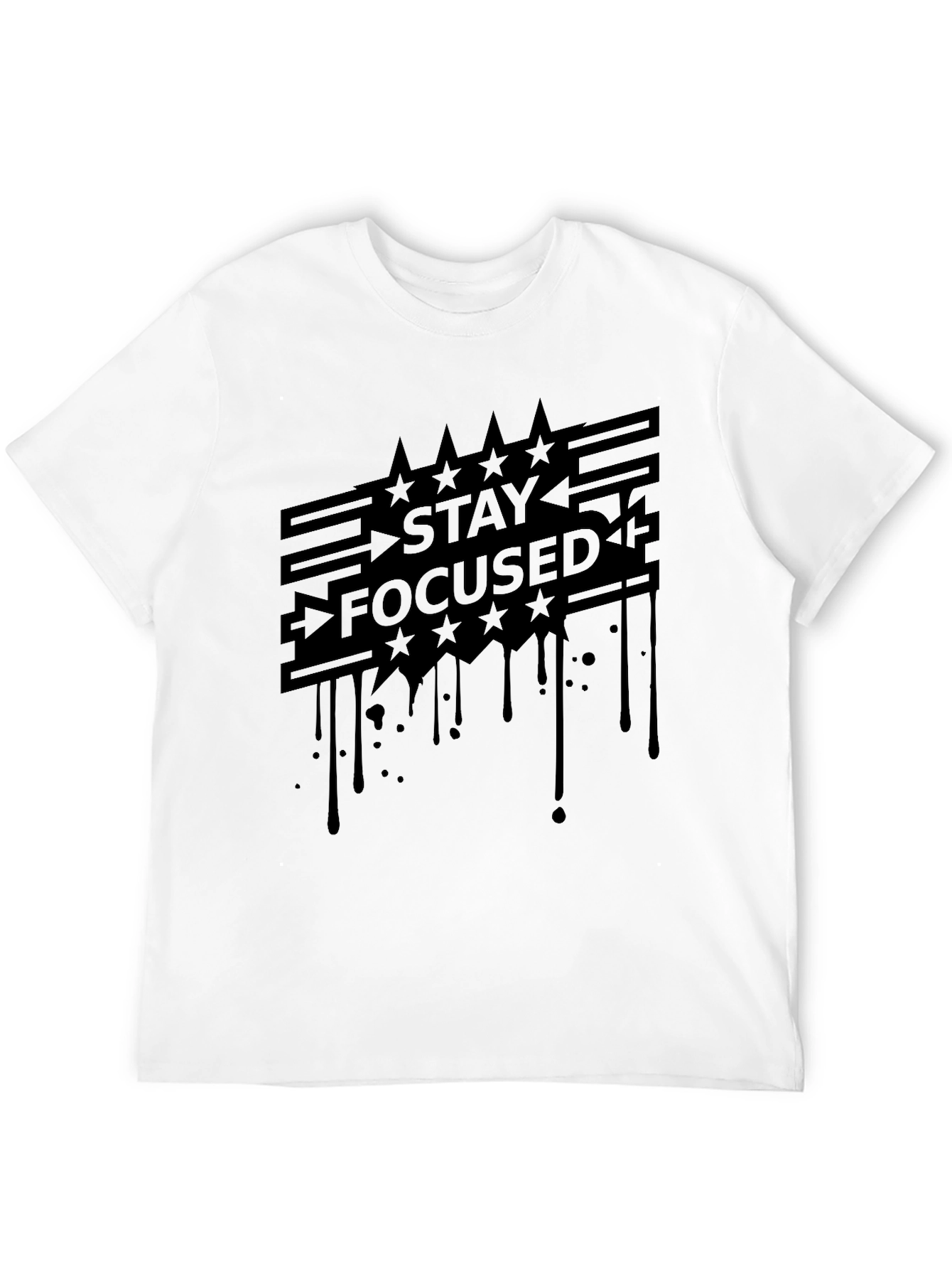 Stay Focused Graphic Tee - Mens Black T-Shirt