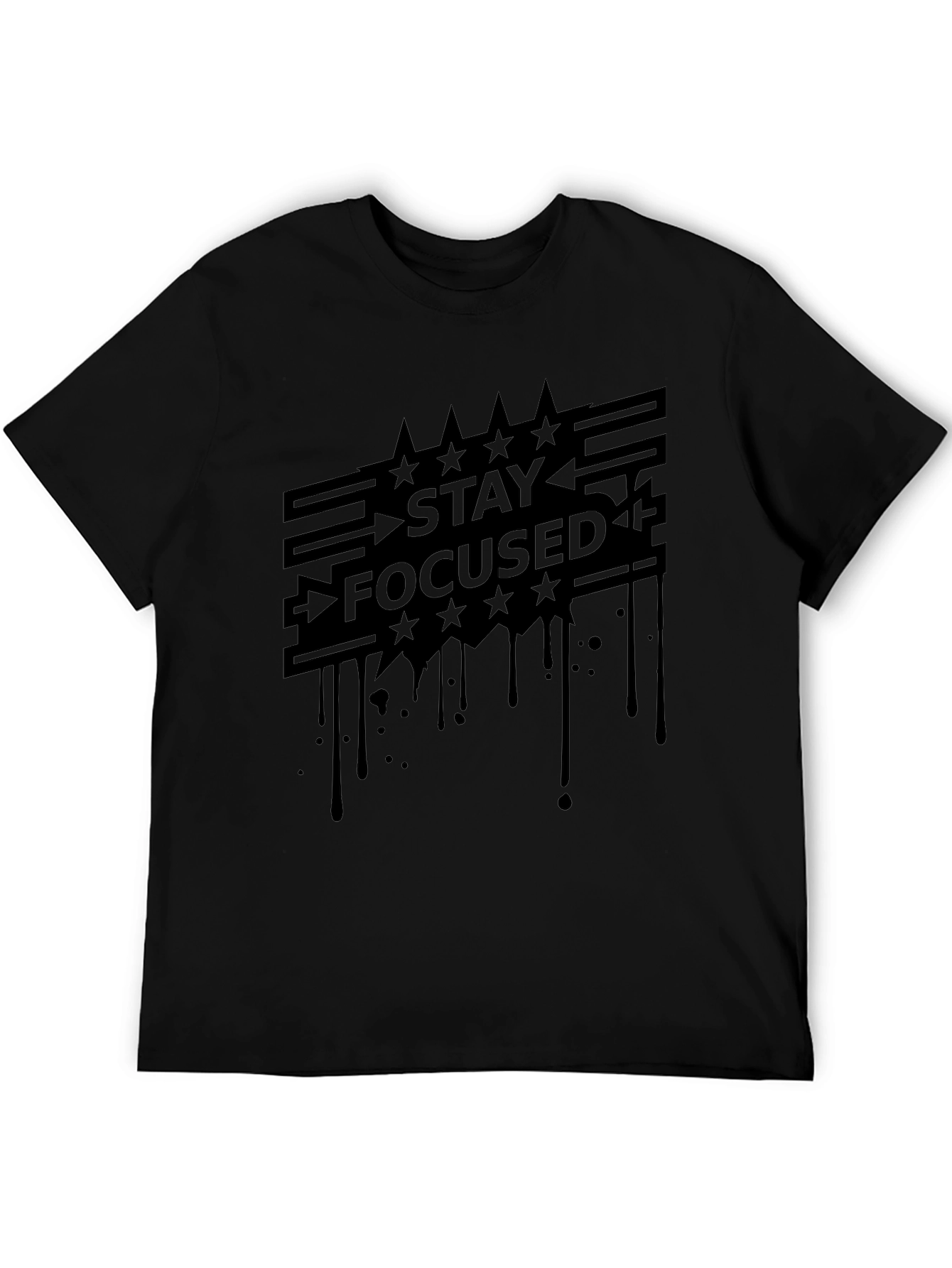 Stay Focused Graphic Tee - Mens Black T-Shirt