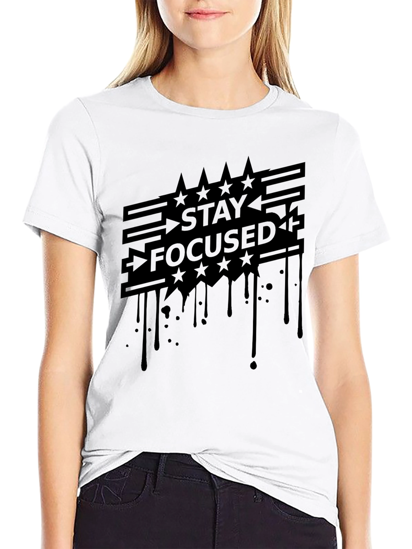 Stay Focused Graphic Tee - Mens Black T-Shirt