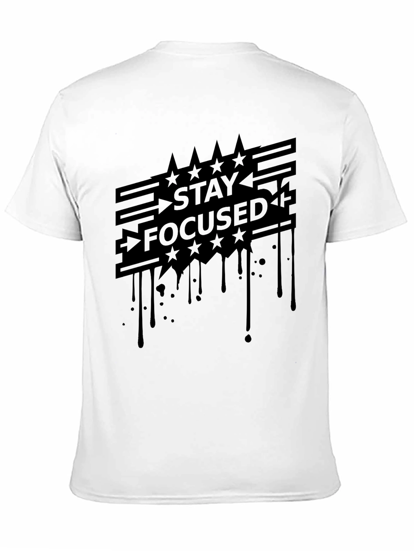 Stay Focused Graphic Tee - Mens Black T-Shirt