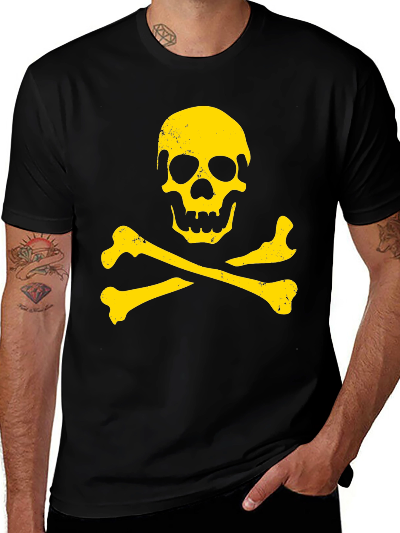 Skull & Crossbones Graphic T-Shirt - Black