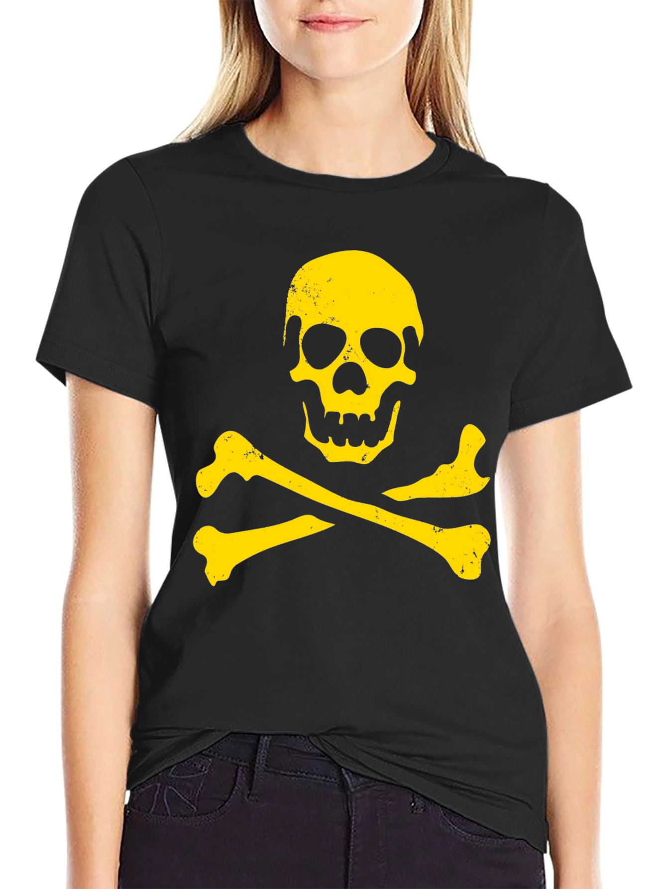 Skull & Crossbones Graphic T-Shirt - Black
