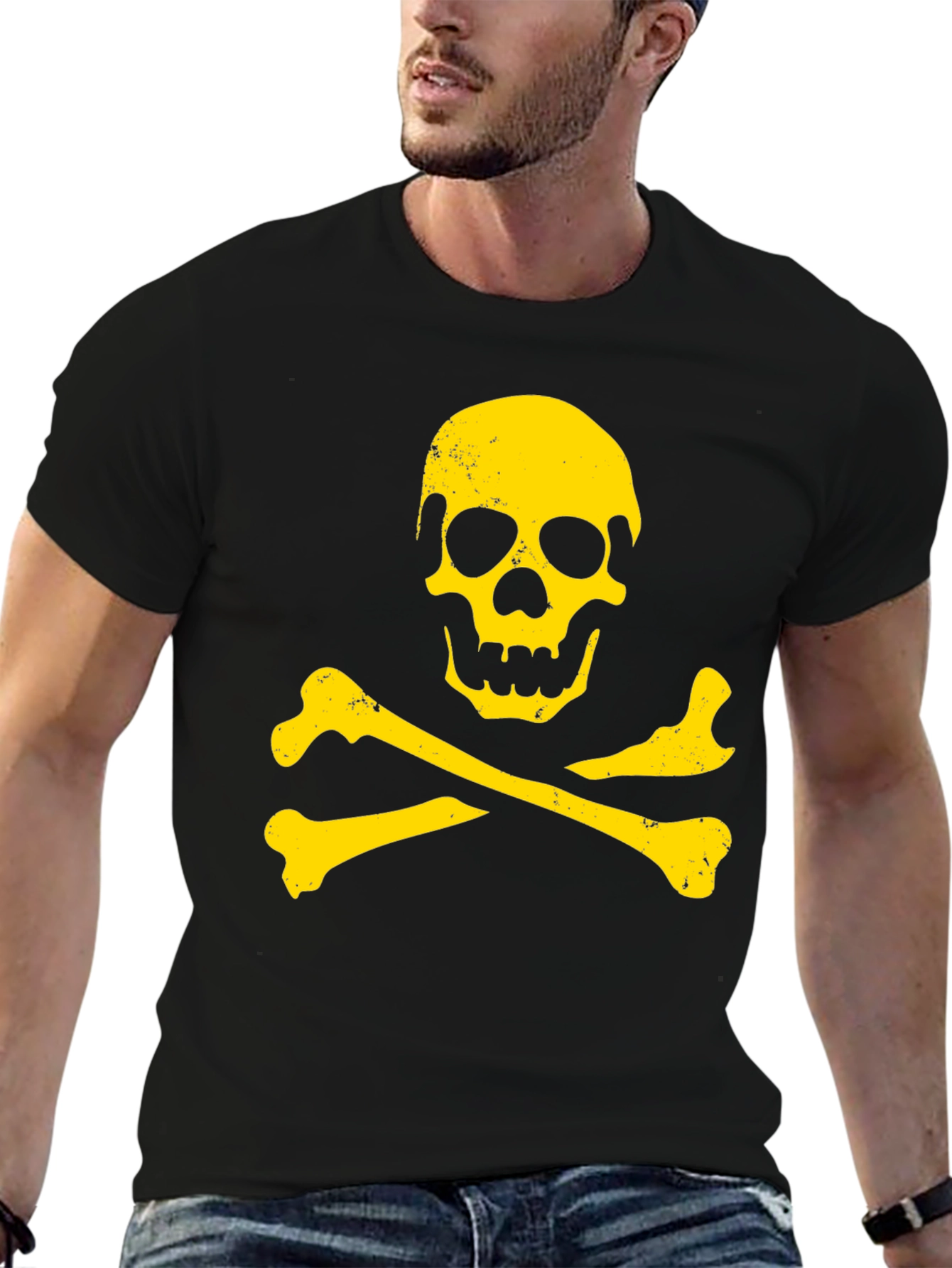 Skull & Crossbones Graphic T-Shirt - Black