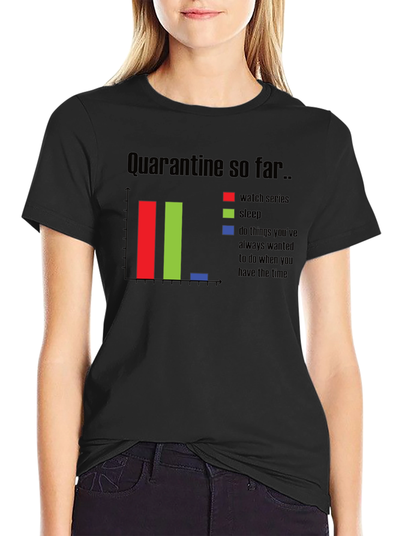 Quarantine Black T-Shirt - Watch Series Sleep Free Time