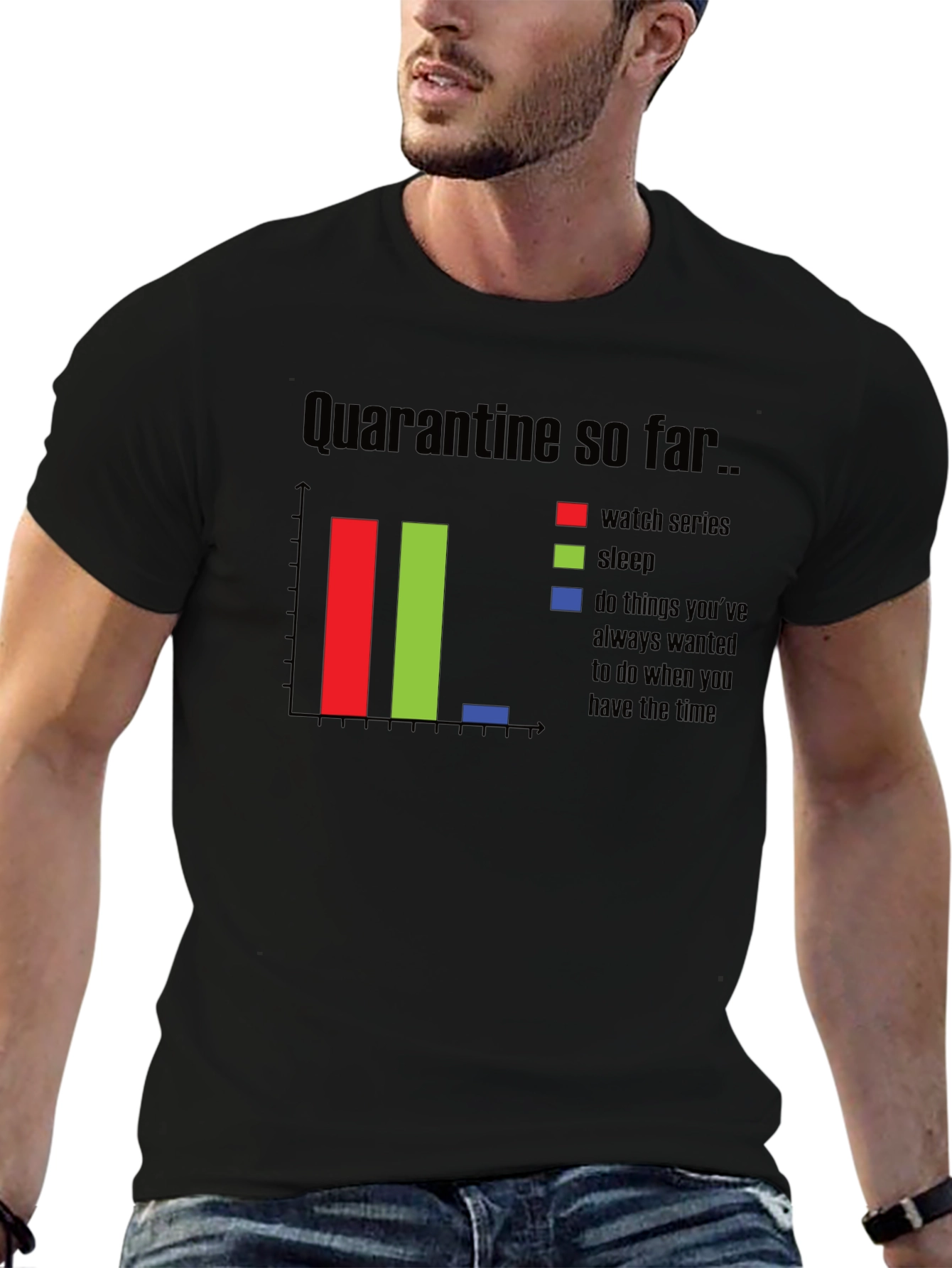 Quarantine Black T-Shirt - Watch Series Sleep Free Time