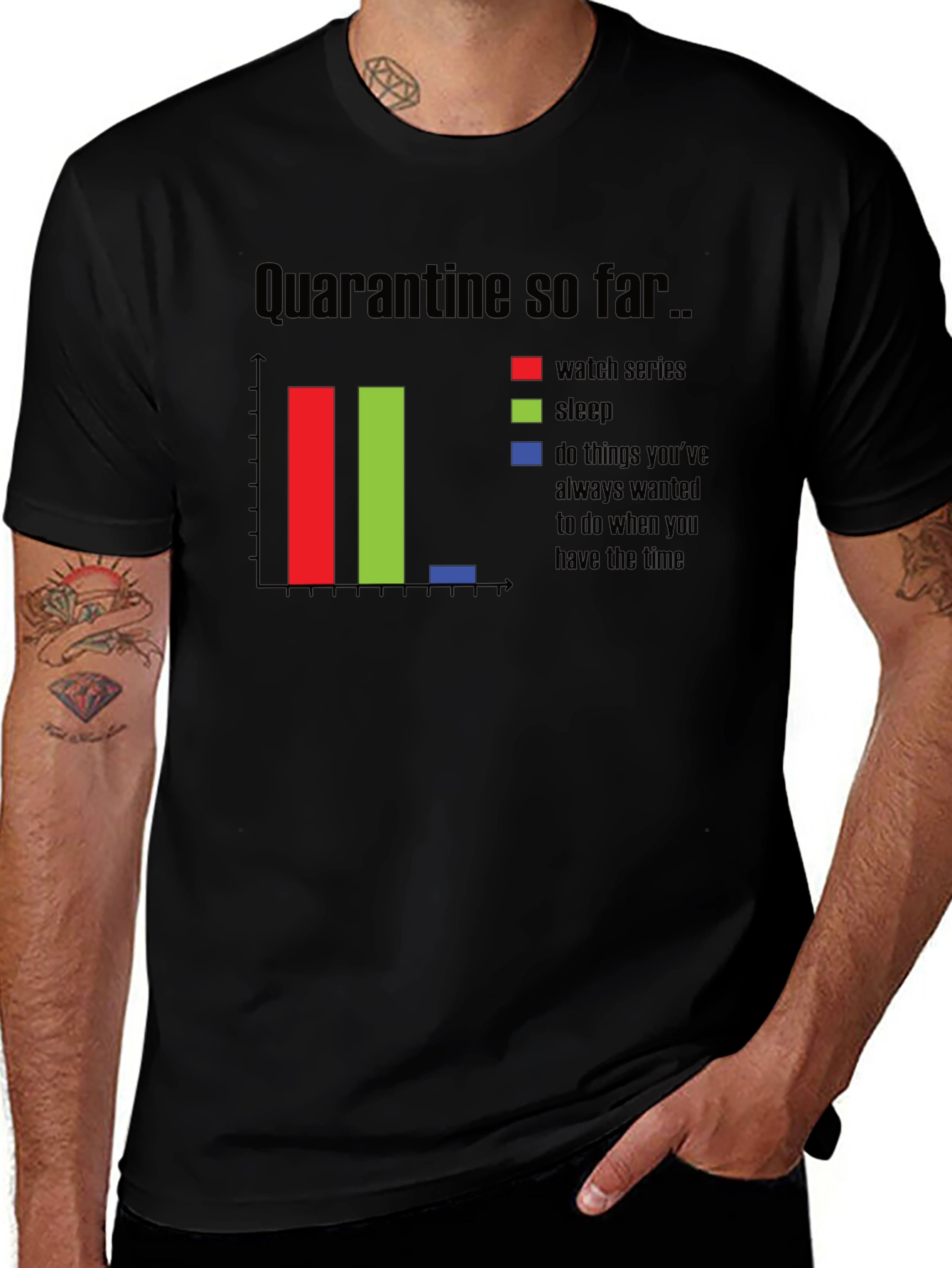 Quarantine Black T-Shirt - Watch Series Sleep Free Time