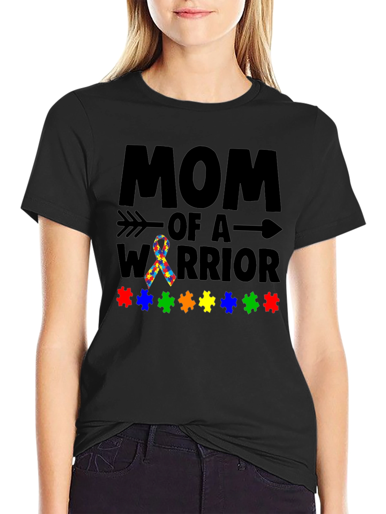 Mom of a Warrior Autism Awareness T-Shirt