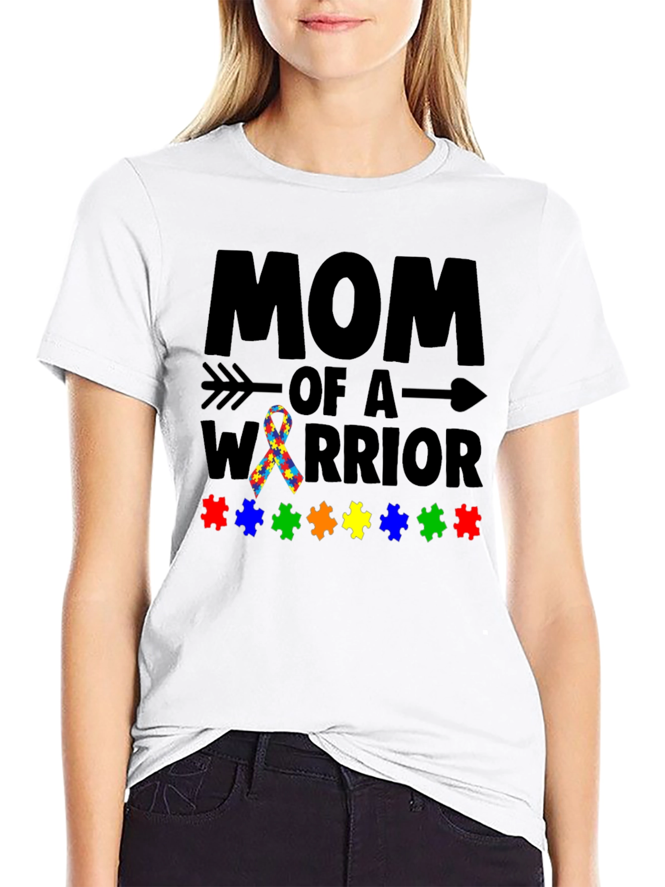 Mom of a Warrior Autism Awareness T-Shirt