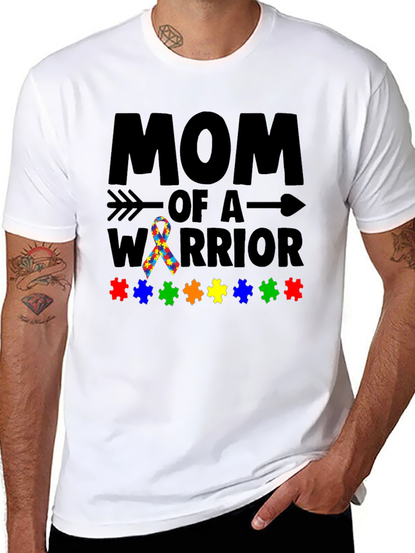 Mom of a Warrior Autism Awareness T-Shirt