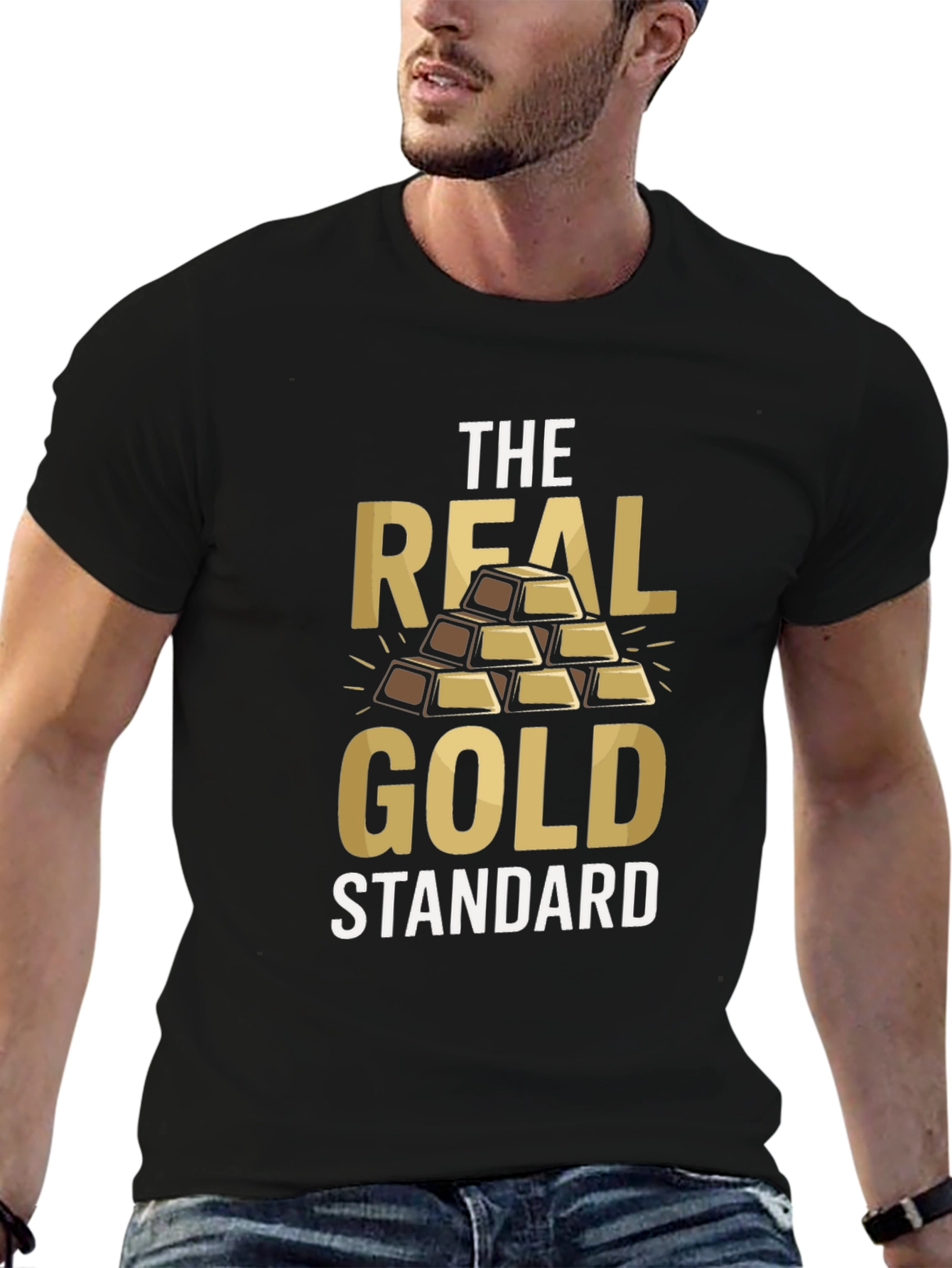 The Real Gold Standard Mens Black T-Shirt