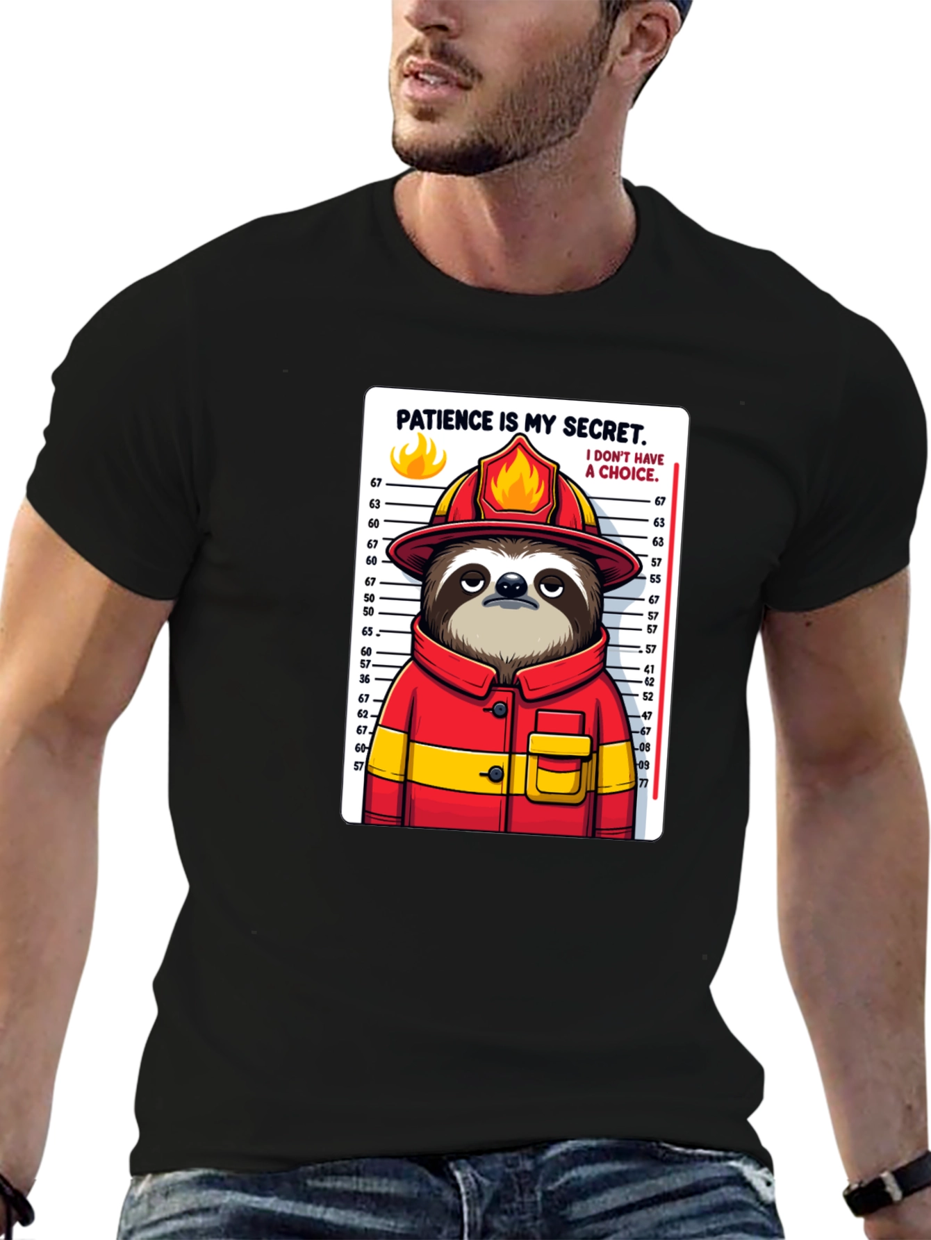 Sloth Firefighter T-Shirt - Patience is My Secret Tee