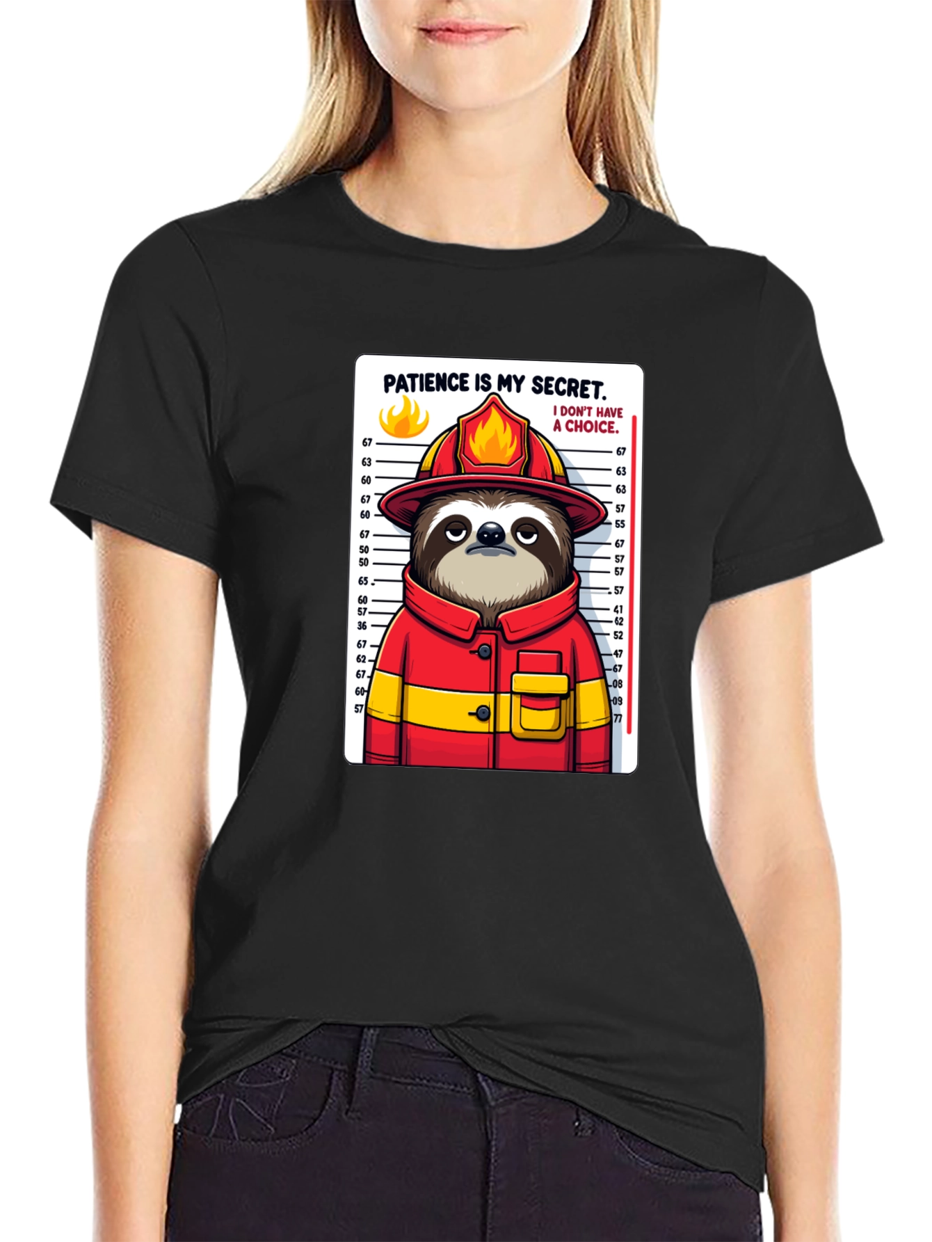 Sloth Firefighter T-Shirt - Patience is My Secret Tee