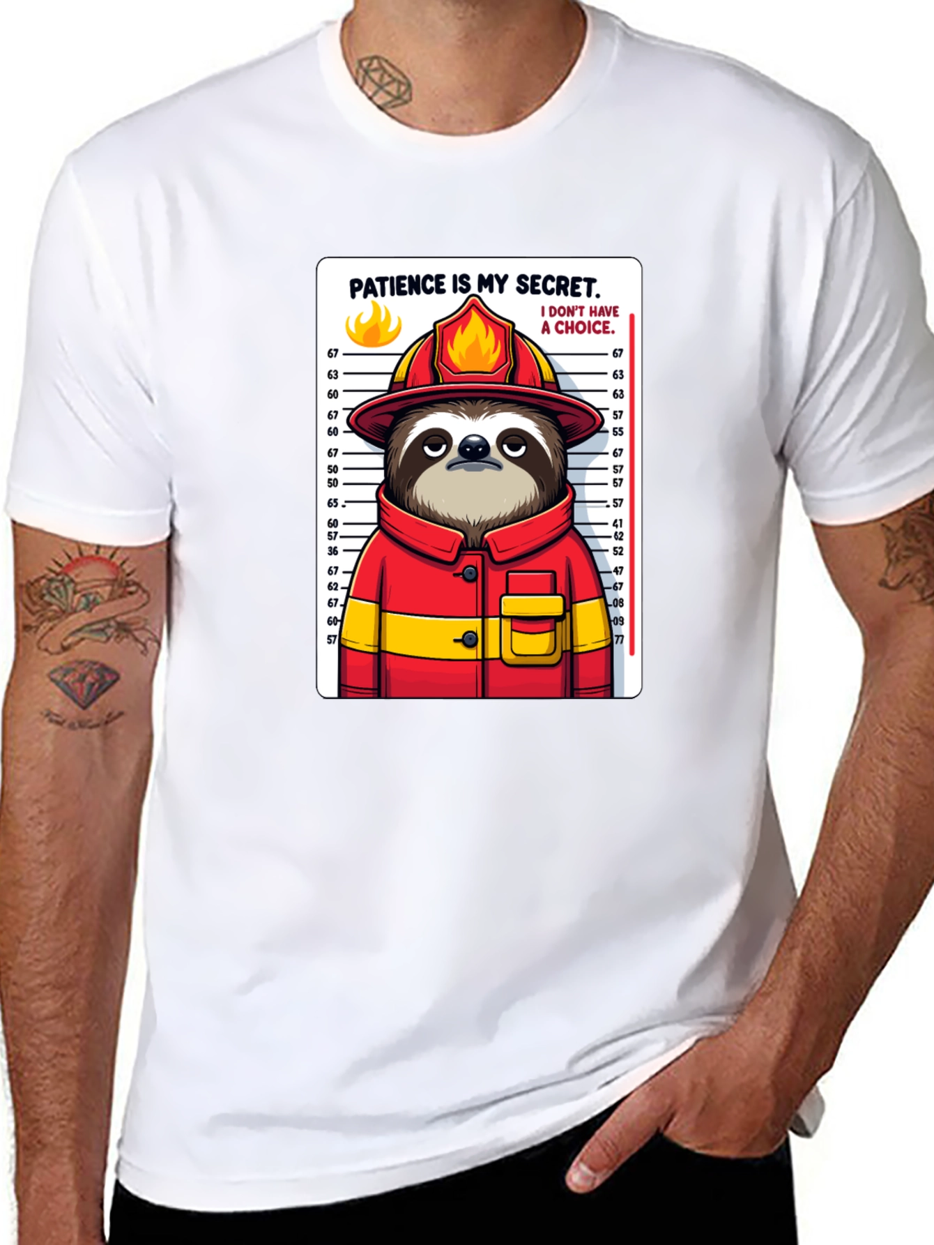 Sloth Firefighter T-Shirt - Patience is My Secret Tee
