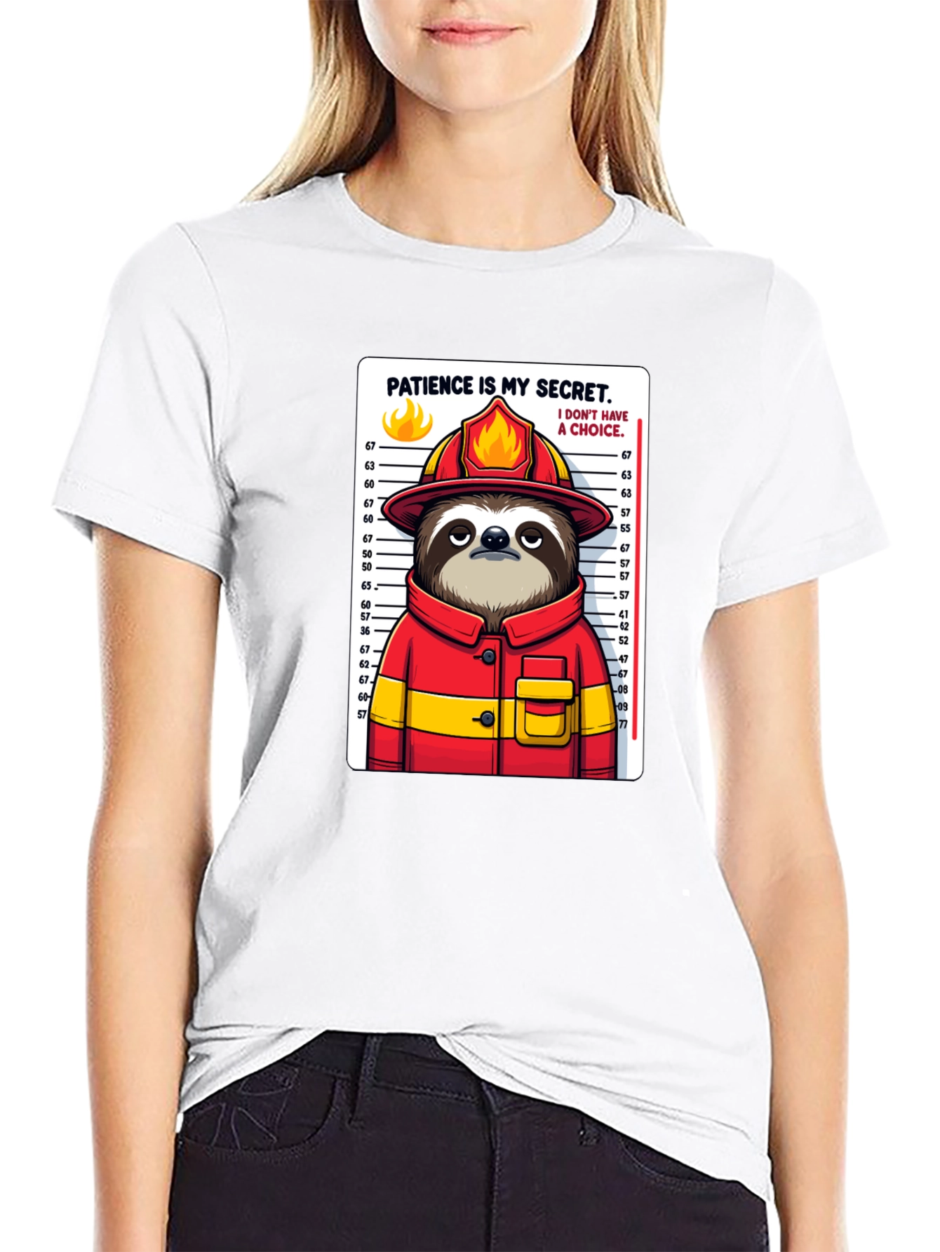 Sloth Firefighter T-Shirt - Patience is My Secret Tee