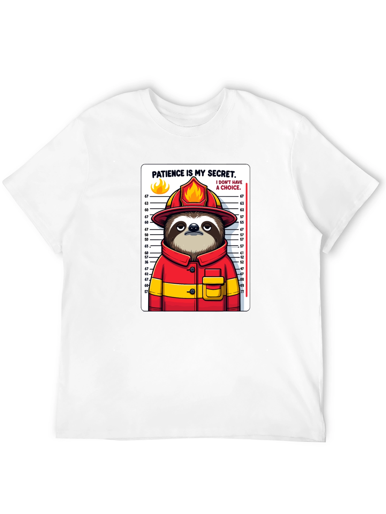 Sloth Firefighter T-Shirt - Patience is My Secret Tee