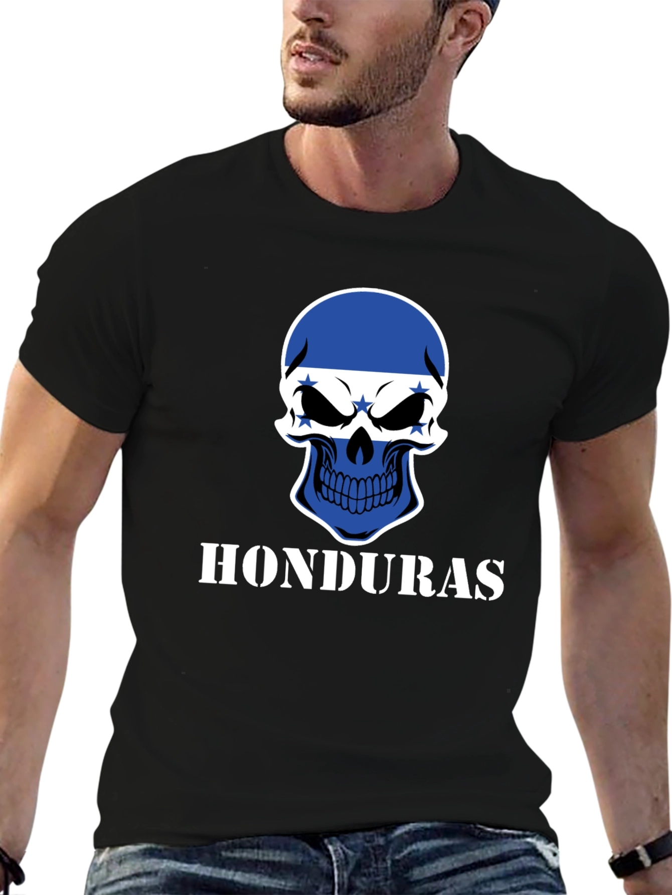Honduras Skull T-Shirt - Graphic Print Tee