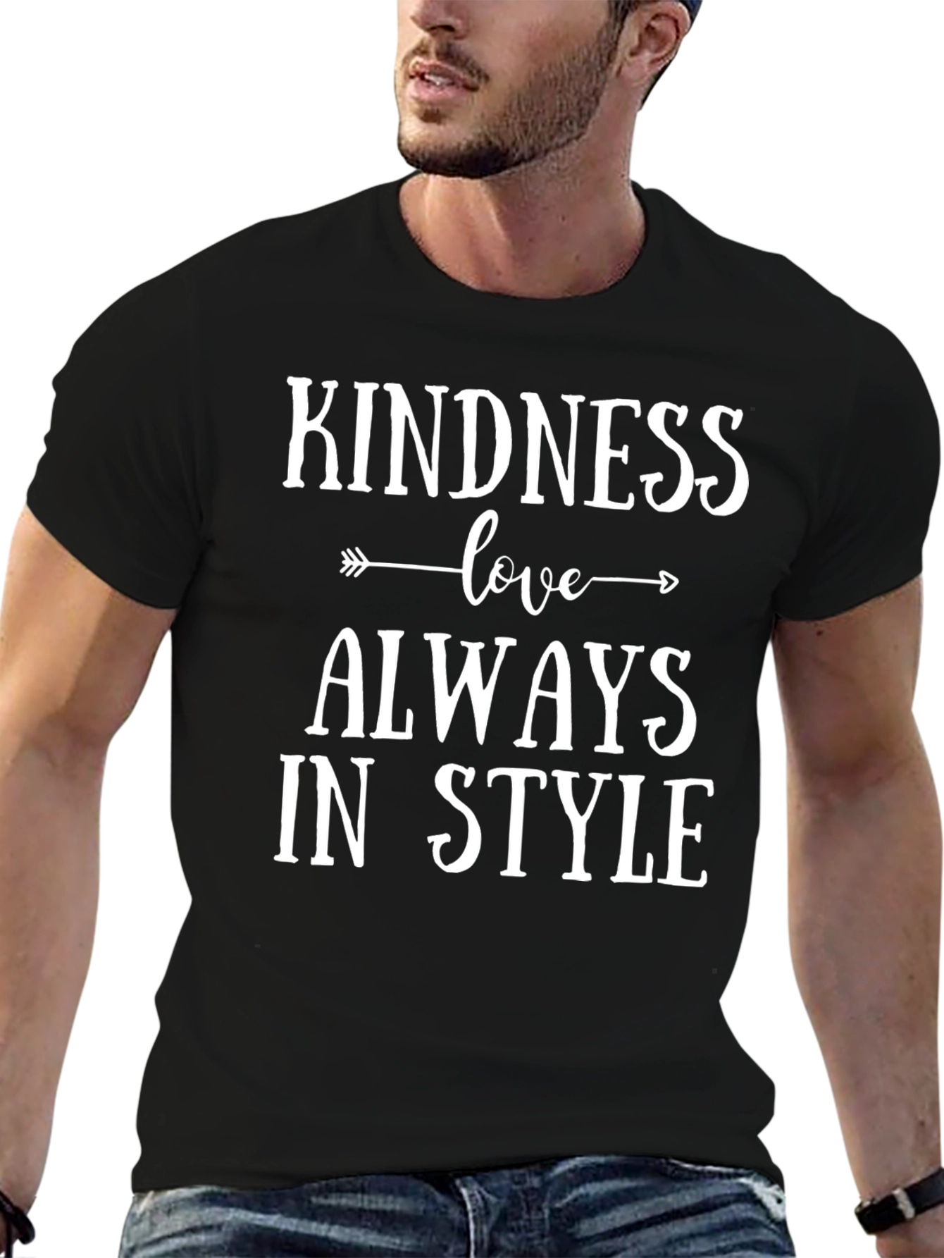 Kindness Love Always in Style Black Graphic Tee