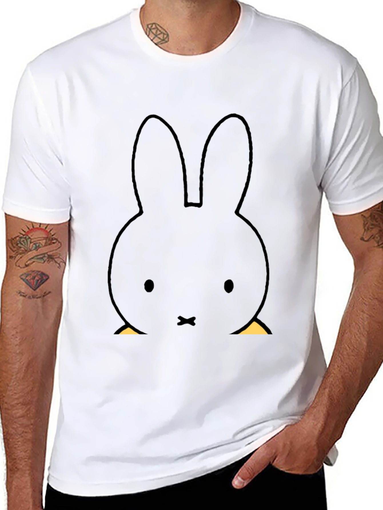 Miffy Bunny Graphic Tee - Unisex Black T-Shirt