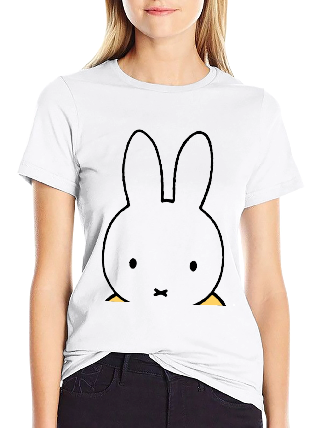 Miffy Bunny Graphic Tee - Unisex Black T-Shirt