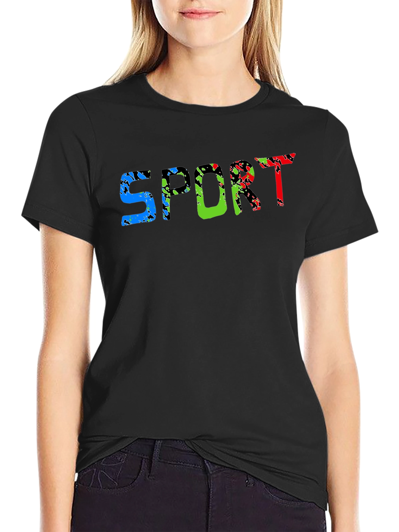 Mens Black Sport Graphic Tee