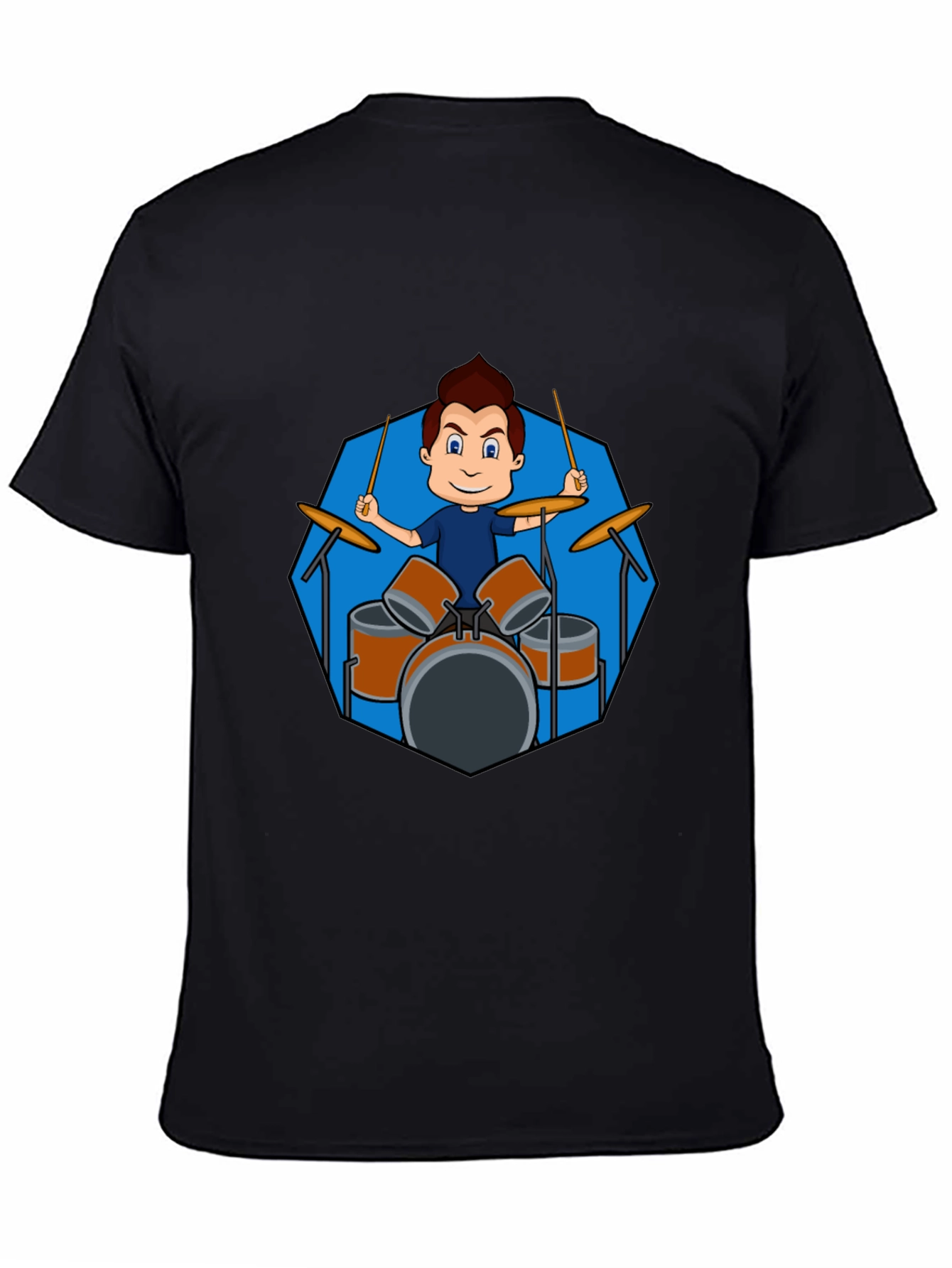 Drummer Boy Graphic Black T-Shirt
