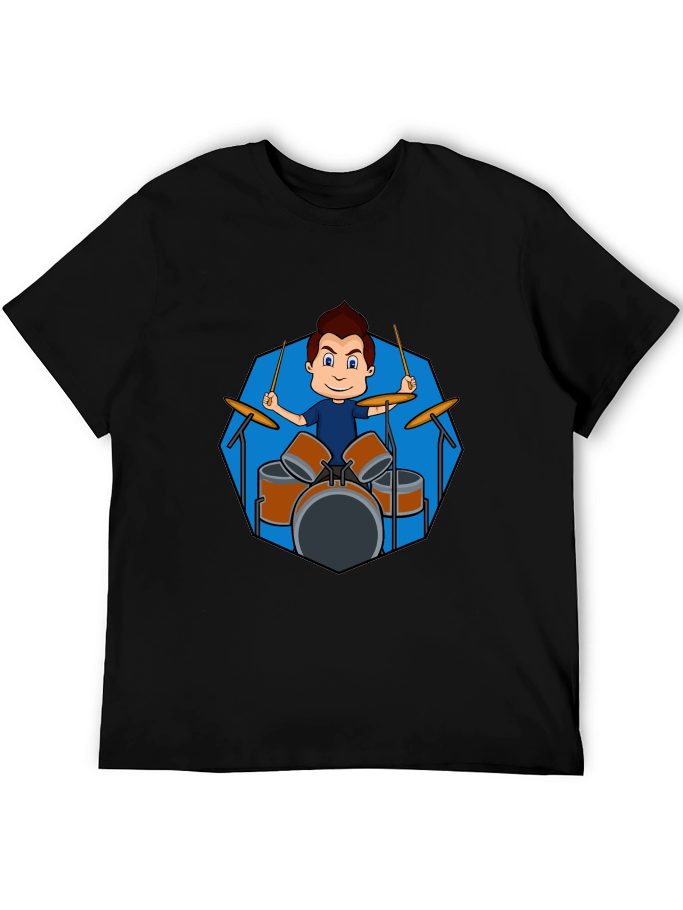 Drummer Boy Graphic Black T-Shirt