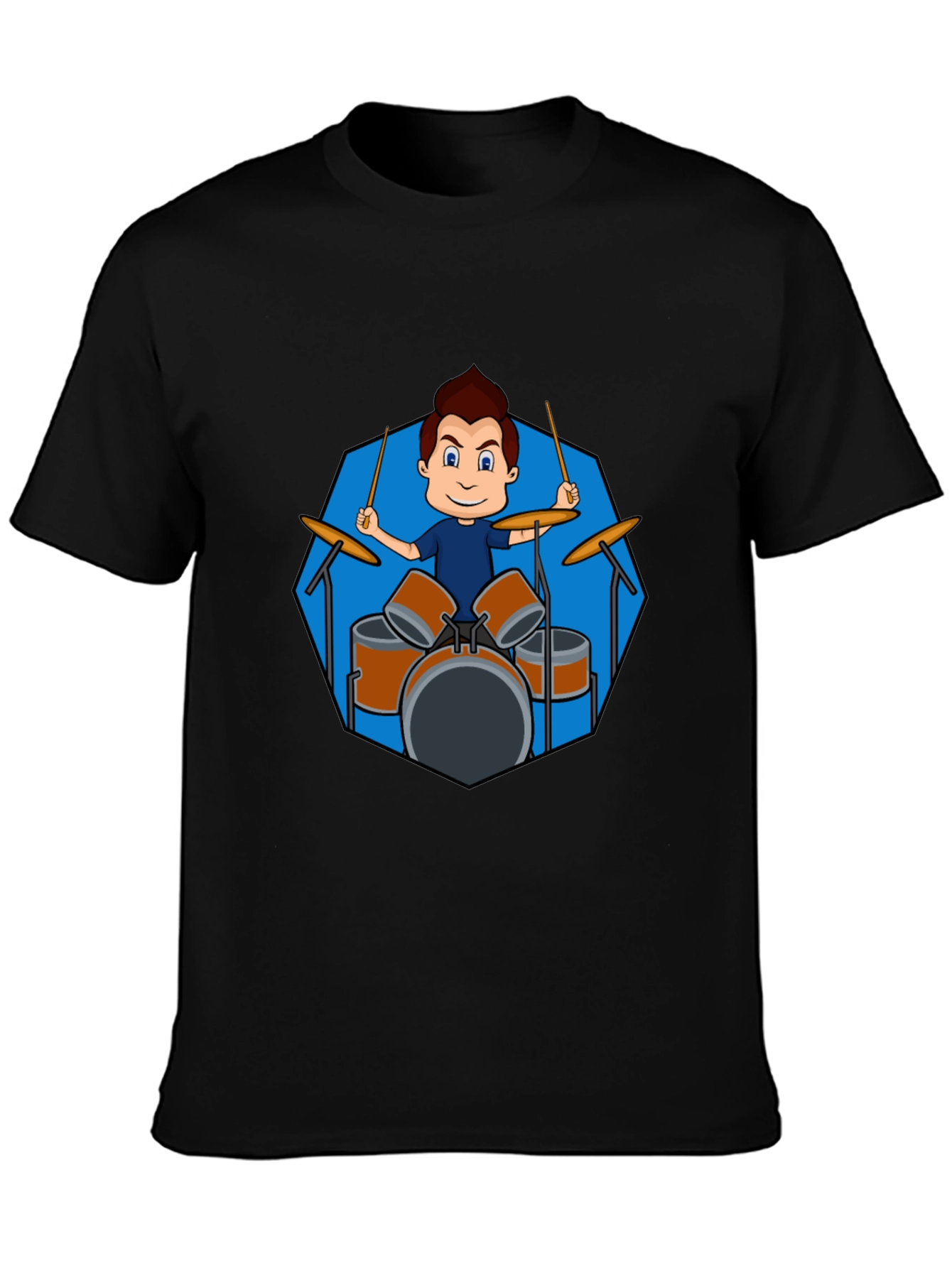 Drummer Boy Graphic Black T-Shirt